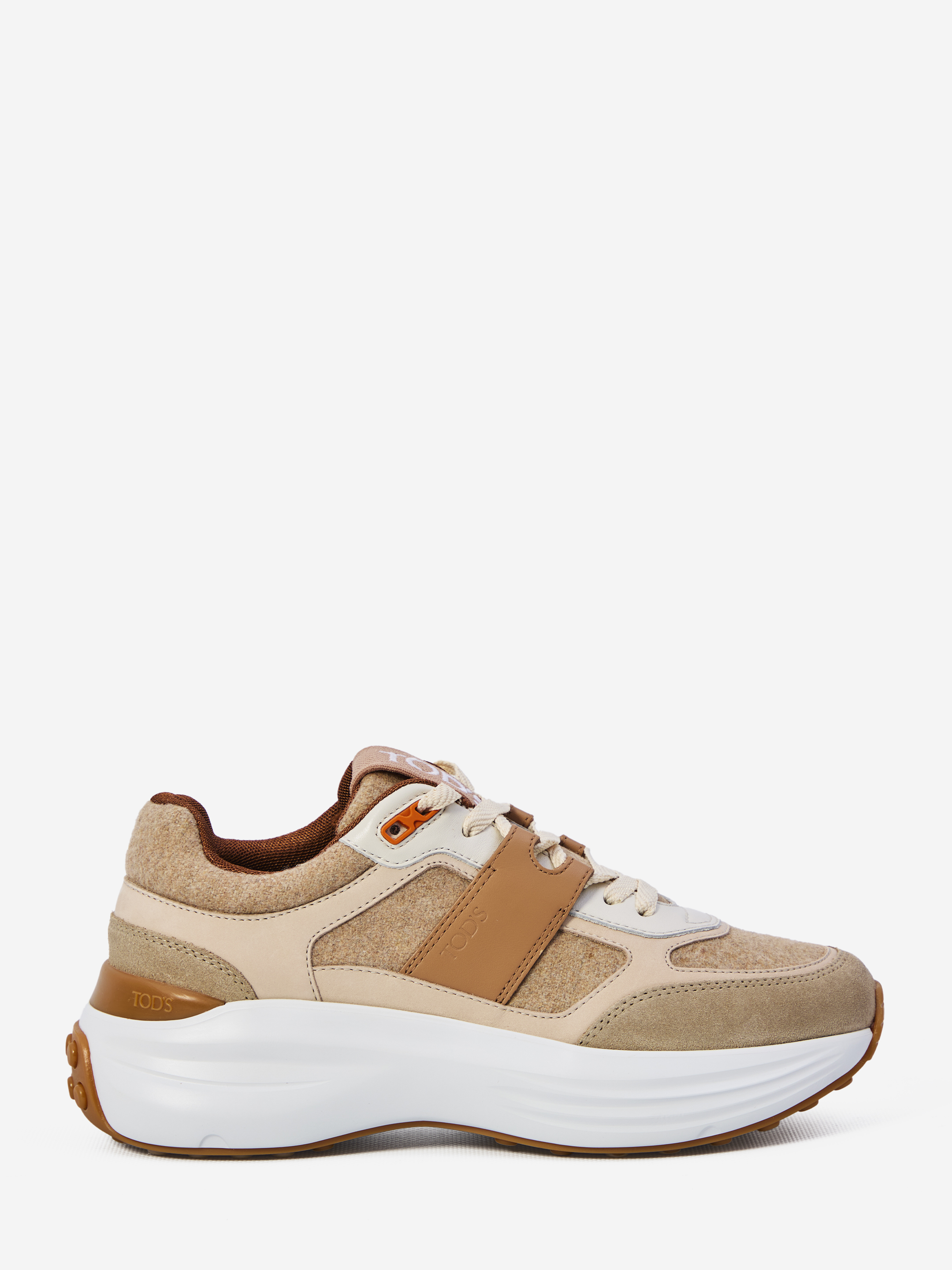 Sneakers in fabric and suede leather