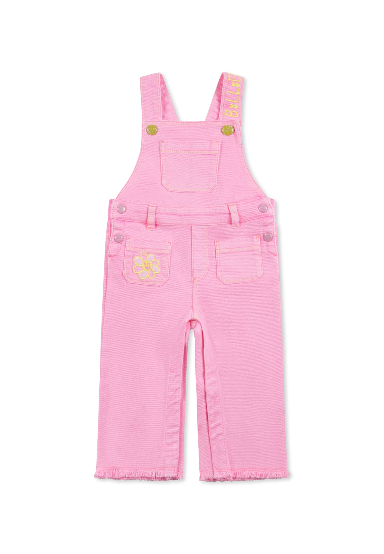 Billieblush Pink Dungarees For Baby Girl With Logo