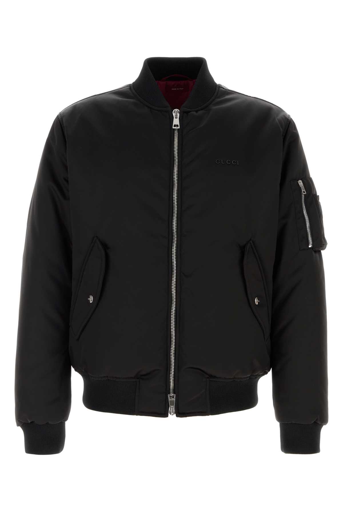 Gucci Black Nylon Bomber Jacket