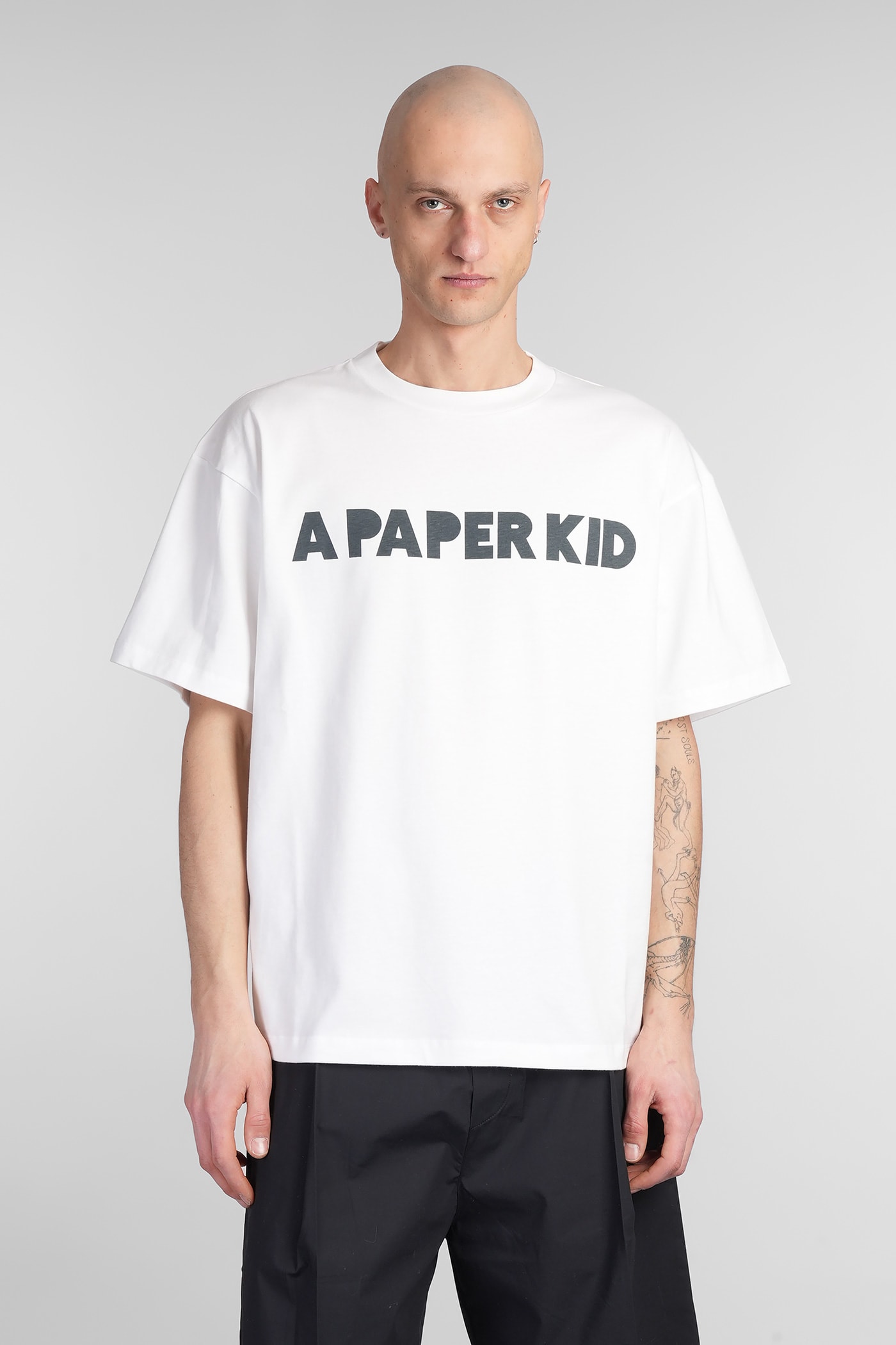 A Paper Kid T-shirt In White Cotton