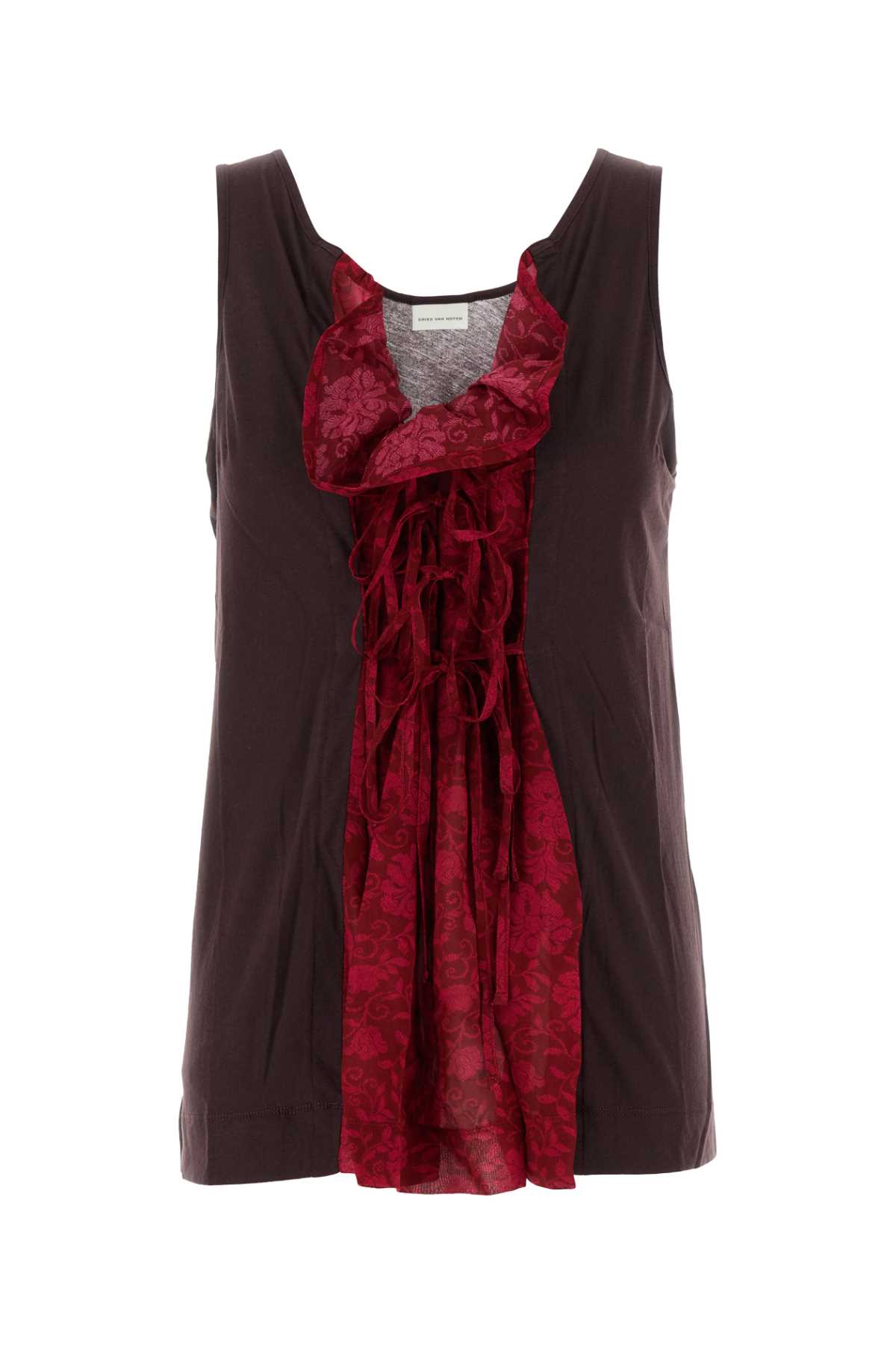 Dries Van Noten Brown Cotton Blend Gamba Tank Top
