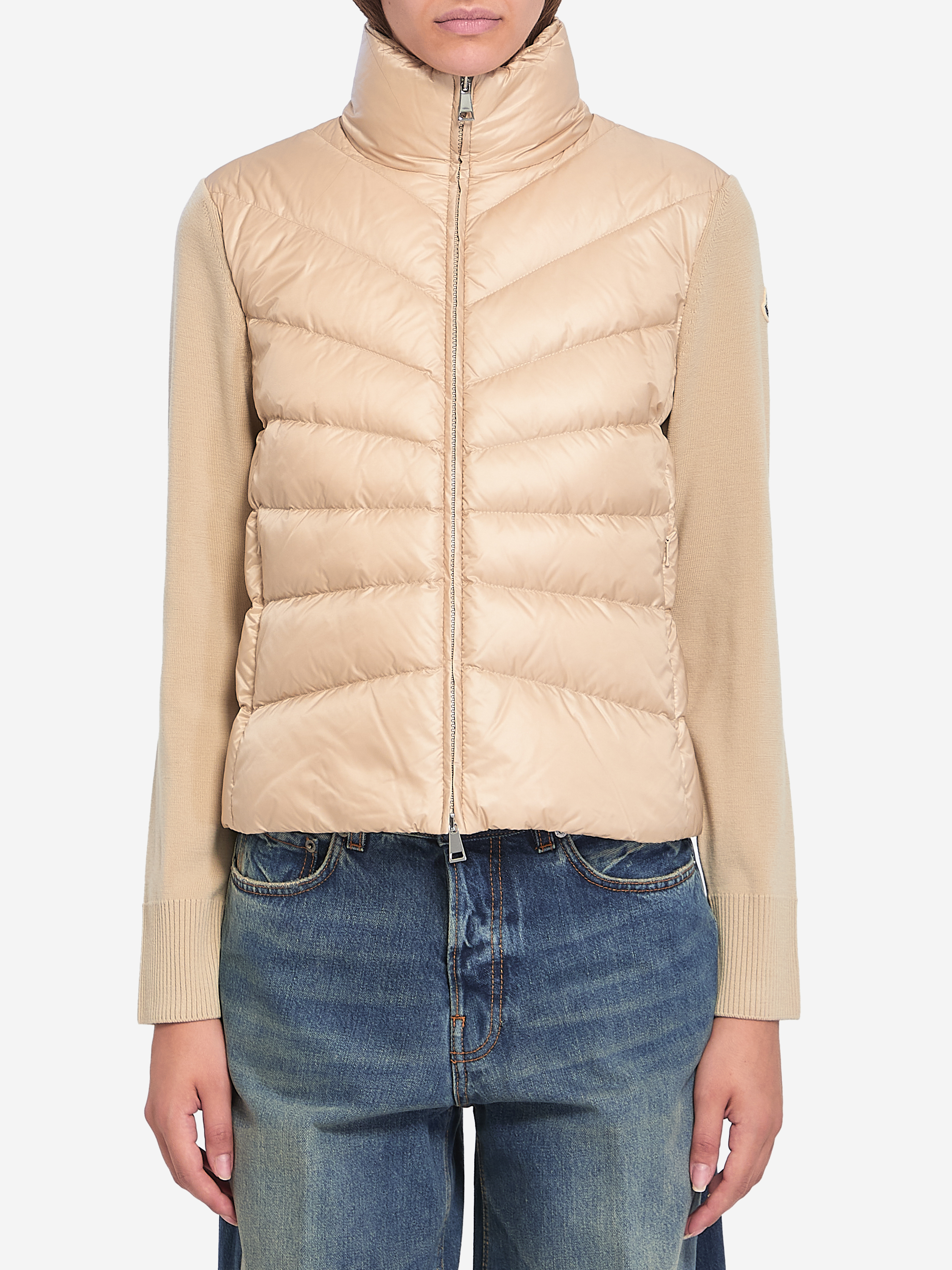 Padded wool cardigan