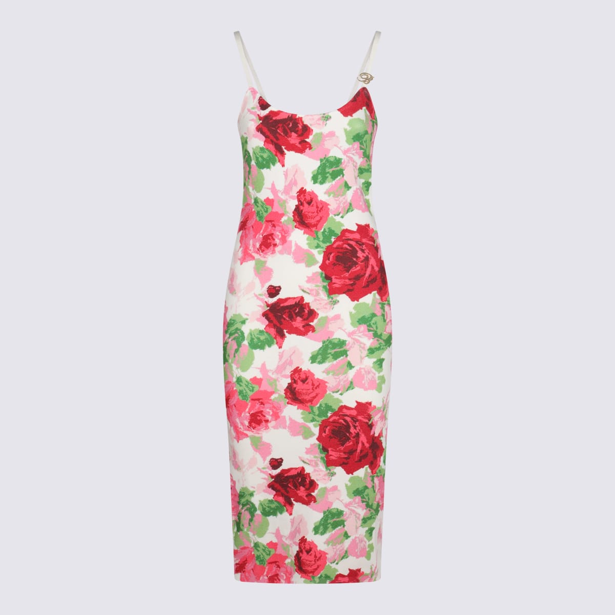 Blumarine White And Multicolor Viscose Dress