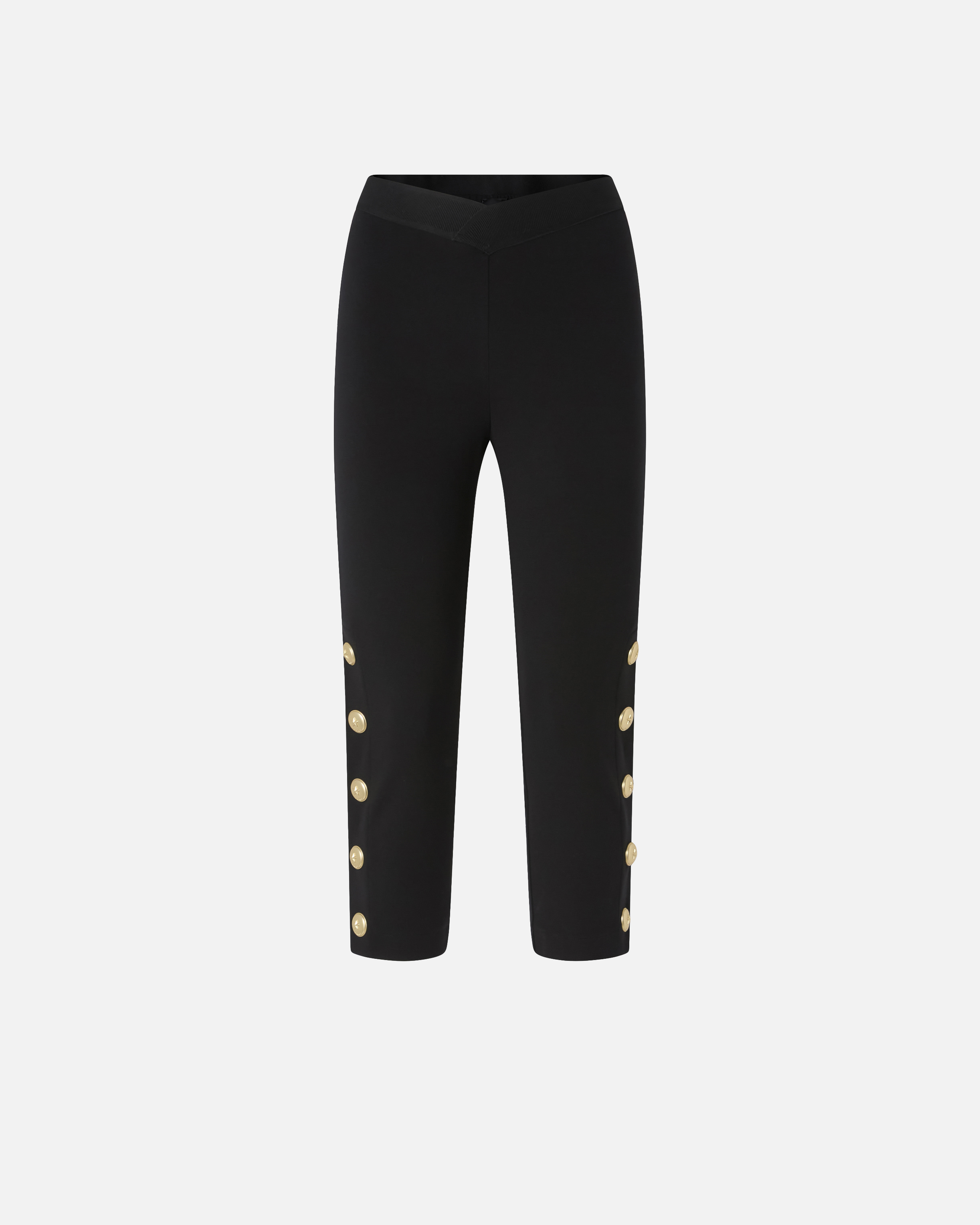 Pinko, Leggings with metal buttons, Noir limousine, XS