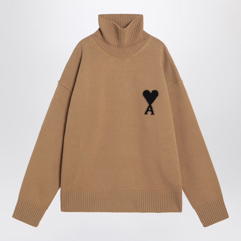 AMI Paris Camel AMI Paris De Coeur Turtleneck Sweater