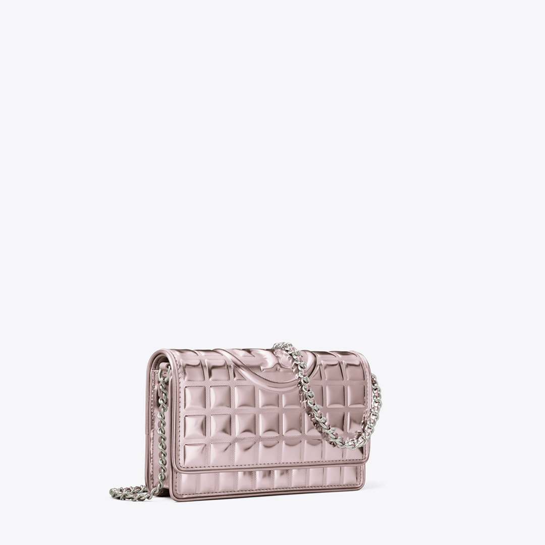 Tory Burch Fleming Metallic Quilt Crossbody