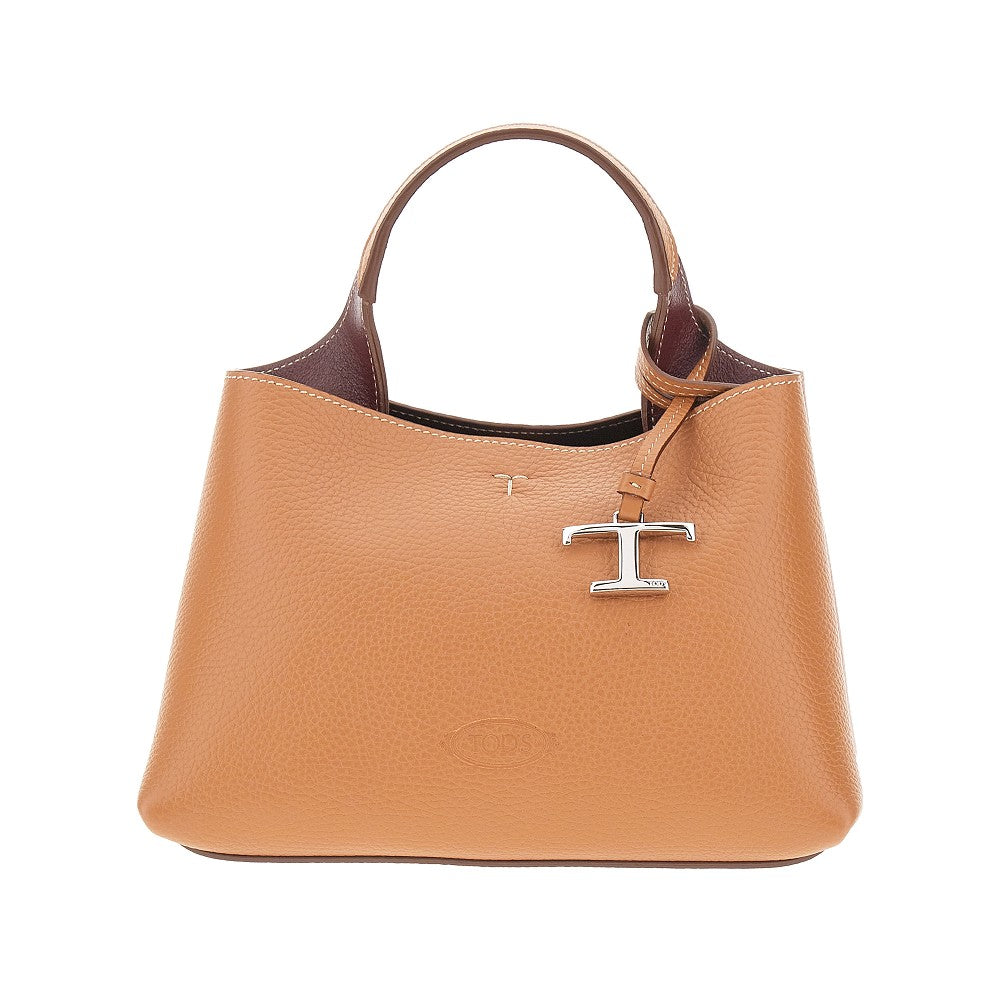 TODS 粒面皮革迷你女士购物袋