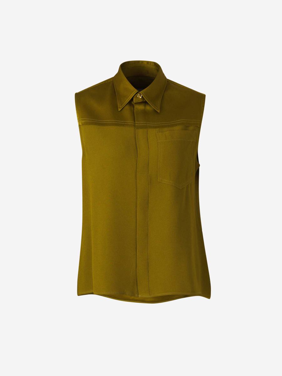 AMI Paris Crepe Button Blouse