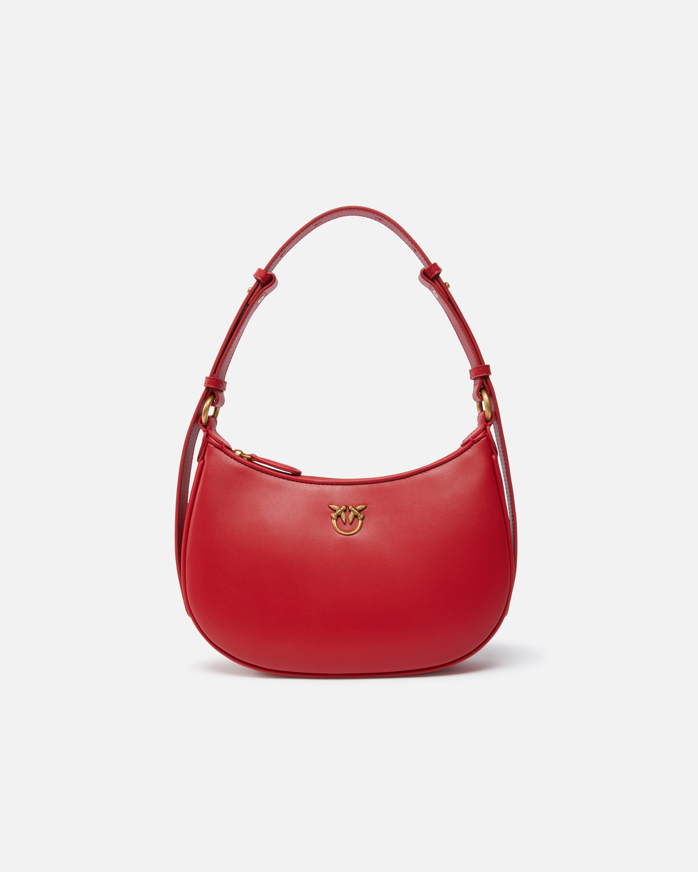 Pinko, Mini Love Bag Half Moon Simply, Rouge-or antique, U