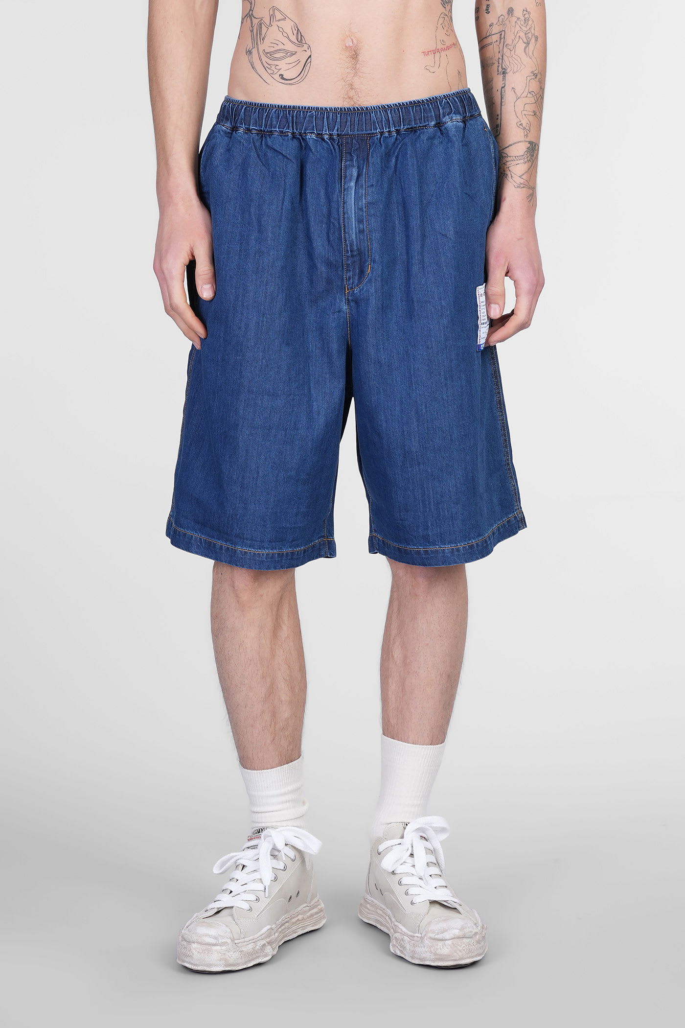 Mihara Yasuhiro Shorts In Blue Cotton
