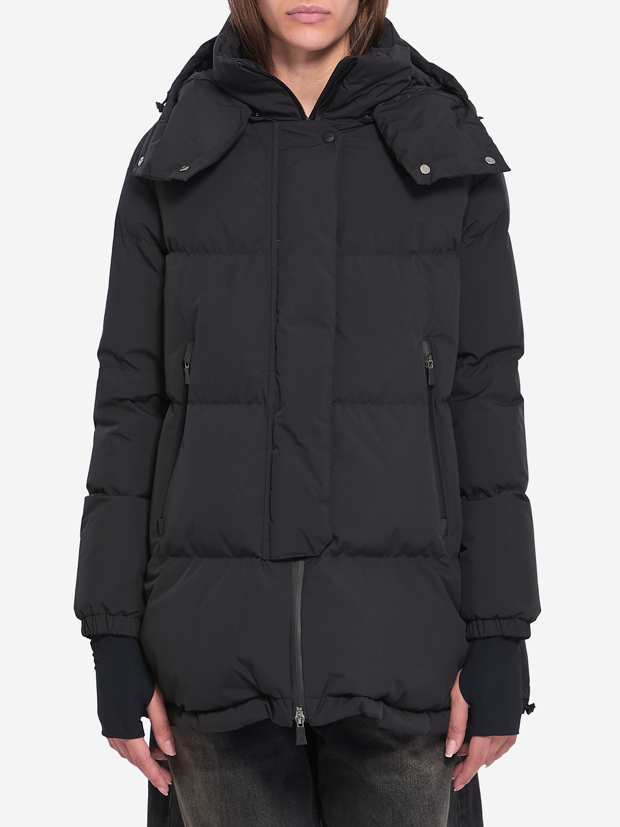 Doublelayer down jacket with hood