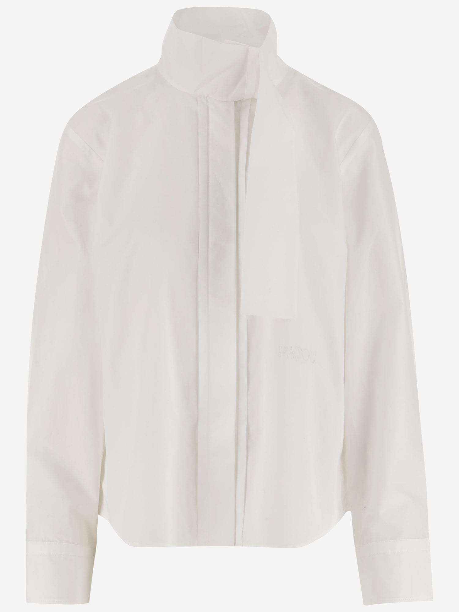 Patou High Collar Cotton Ascot Shirt