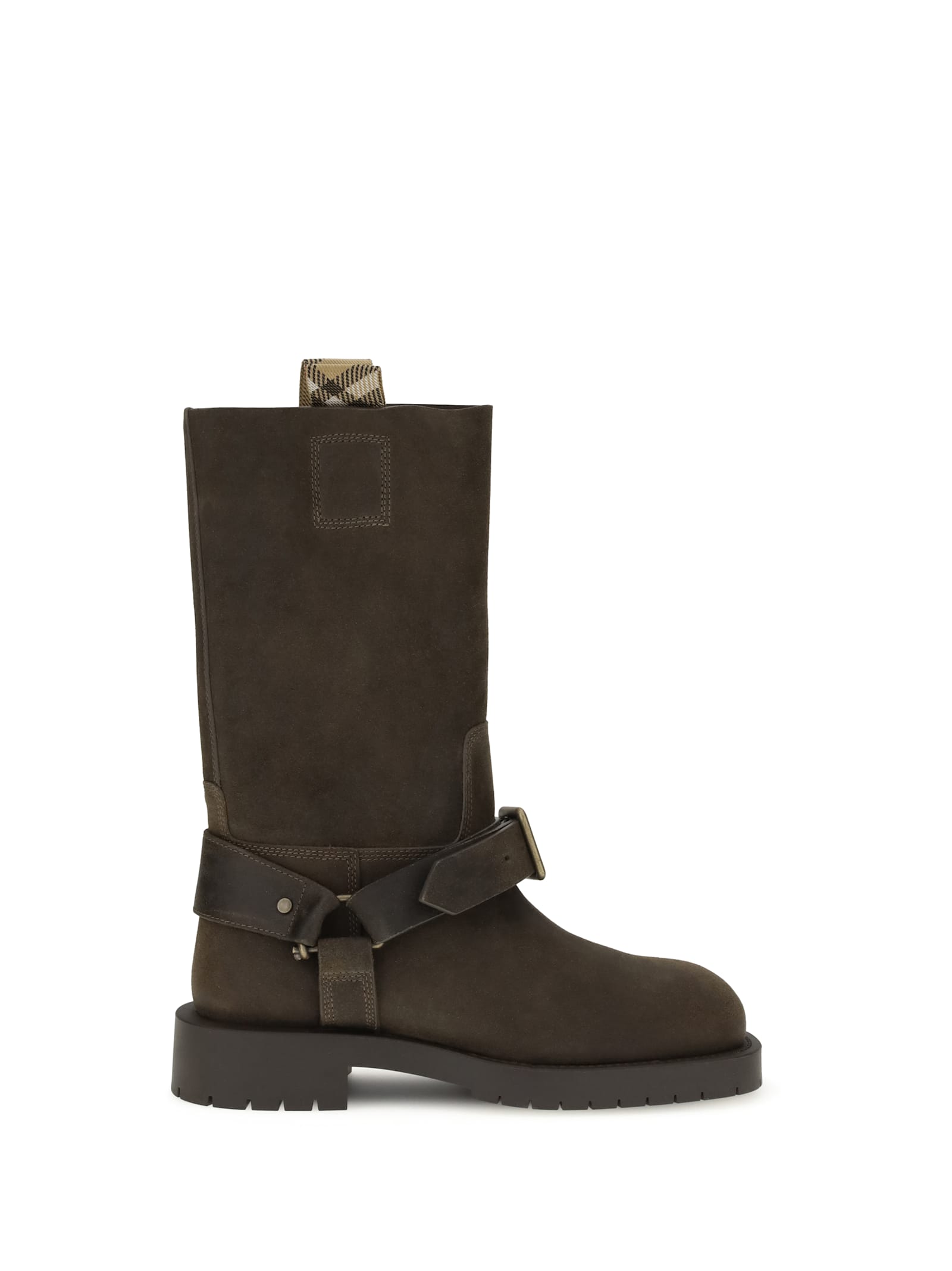 Burberry Suede Saddle Ankle Boots
