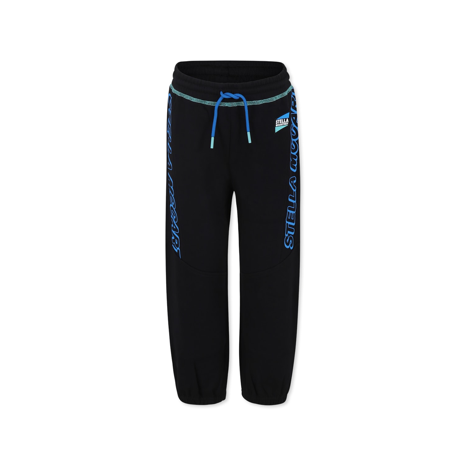 Stella McCartney Kids Black Trousers For Boy With Logo