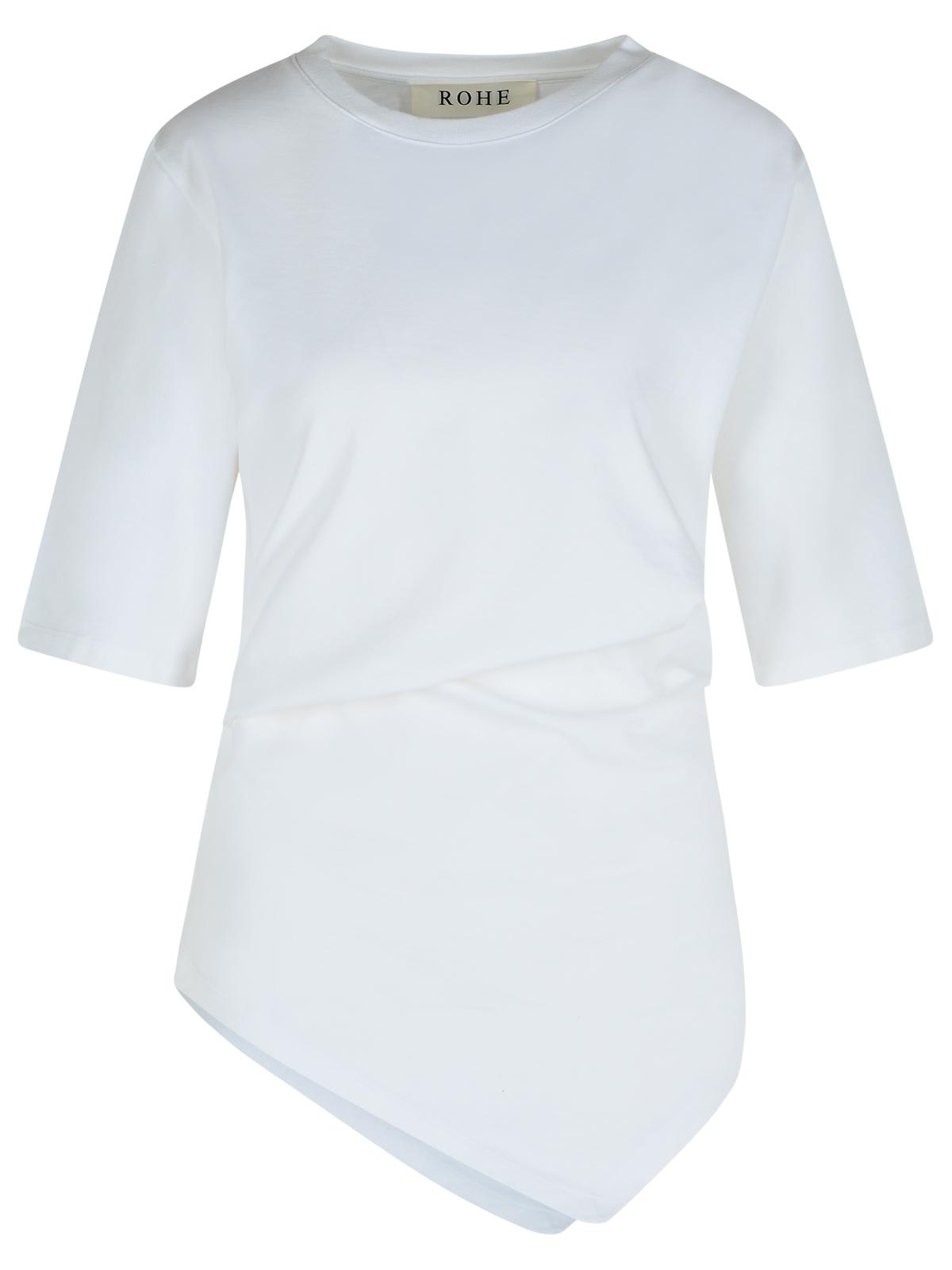 Róhe White Organic Cotton Woven T-shirt