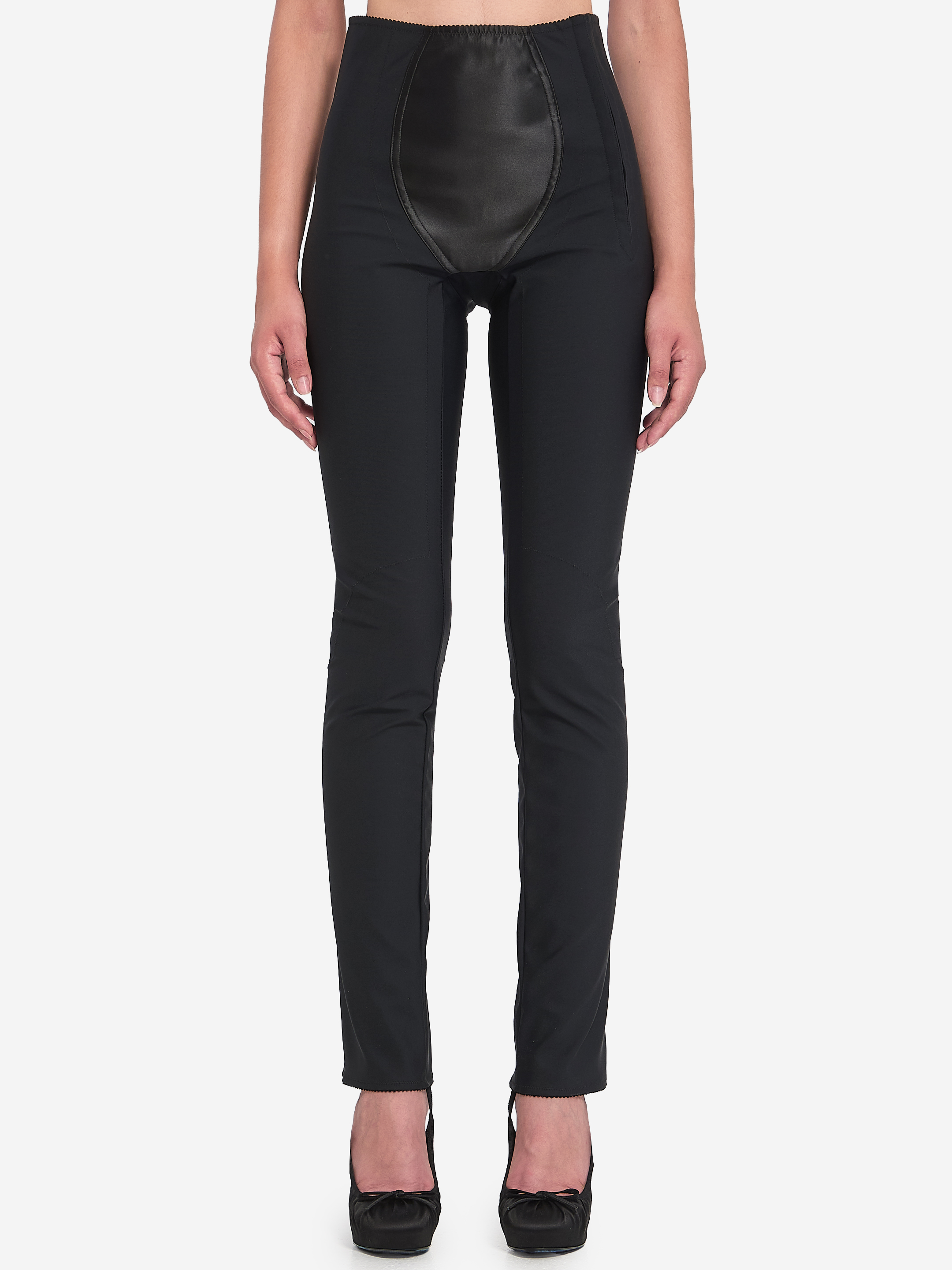 Leggings in stretch satin