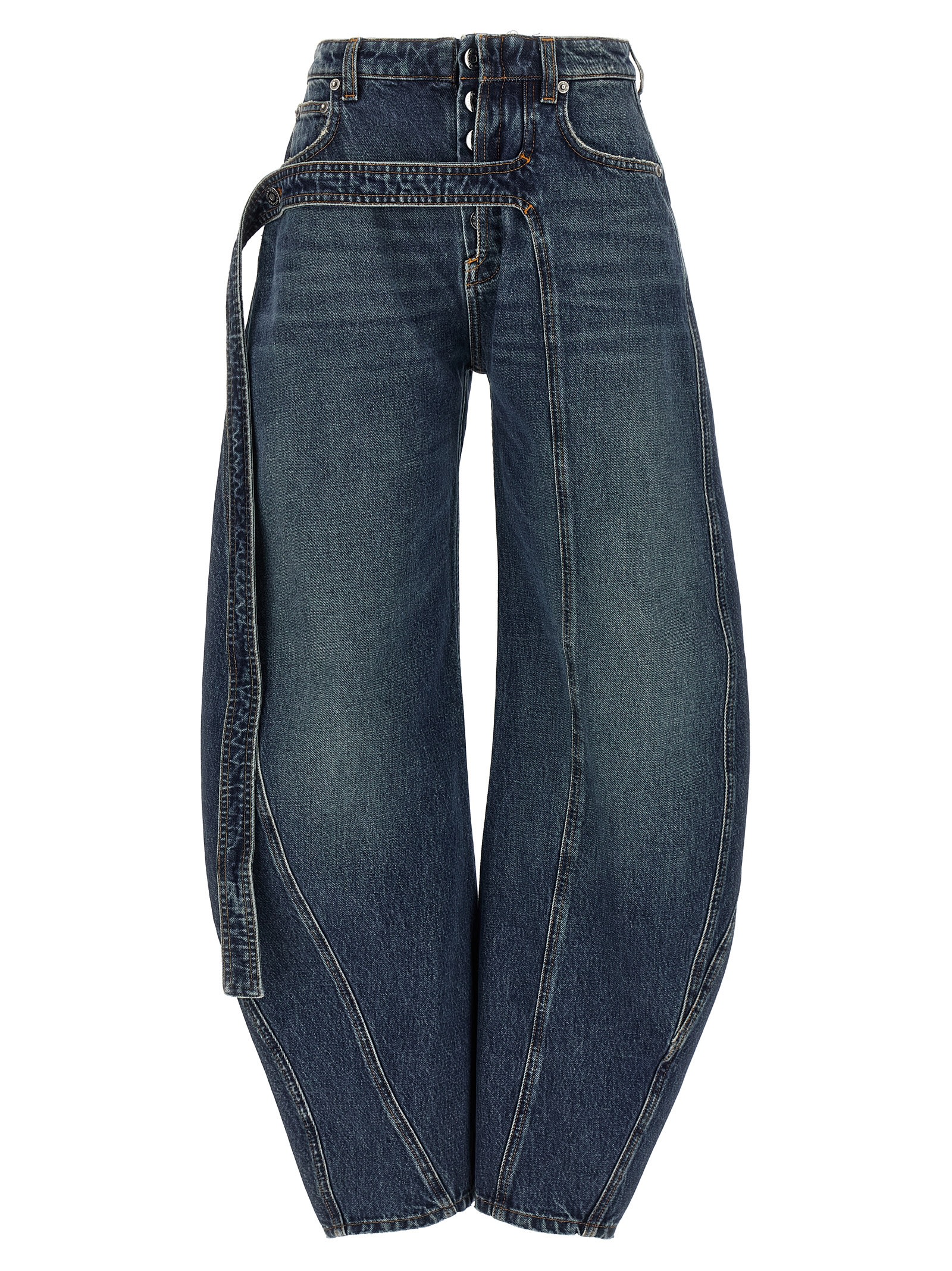 Jean Paul Gaultier the Blue Denim Strap Jeans