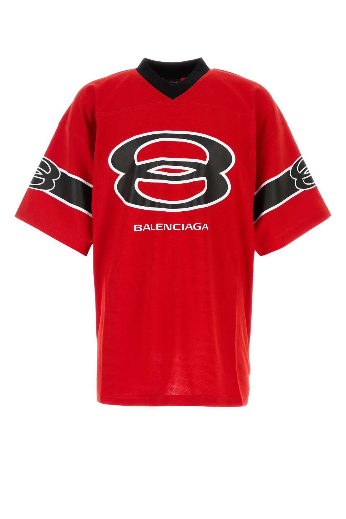 Balenciaga Red Polyester Oversize T-shirt