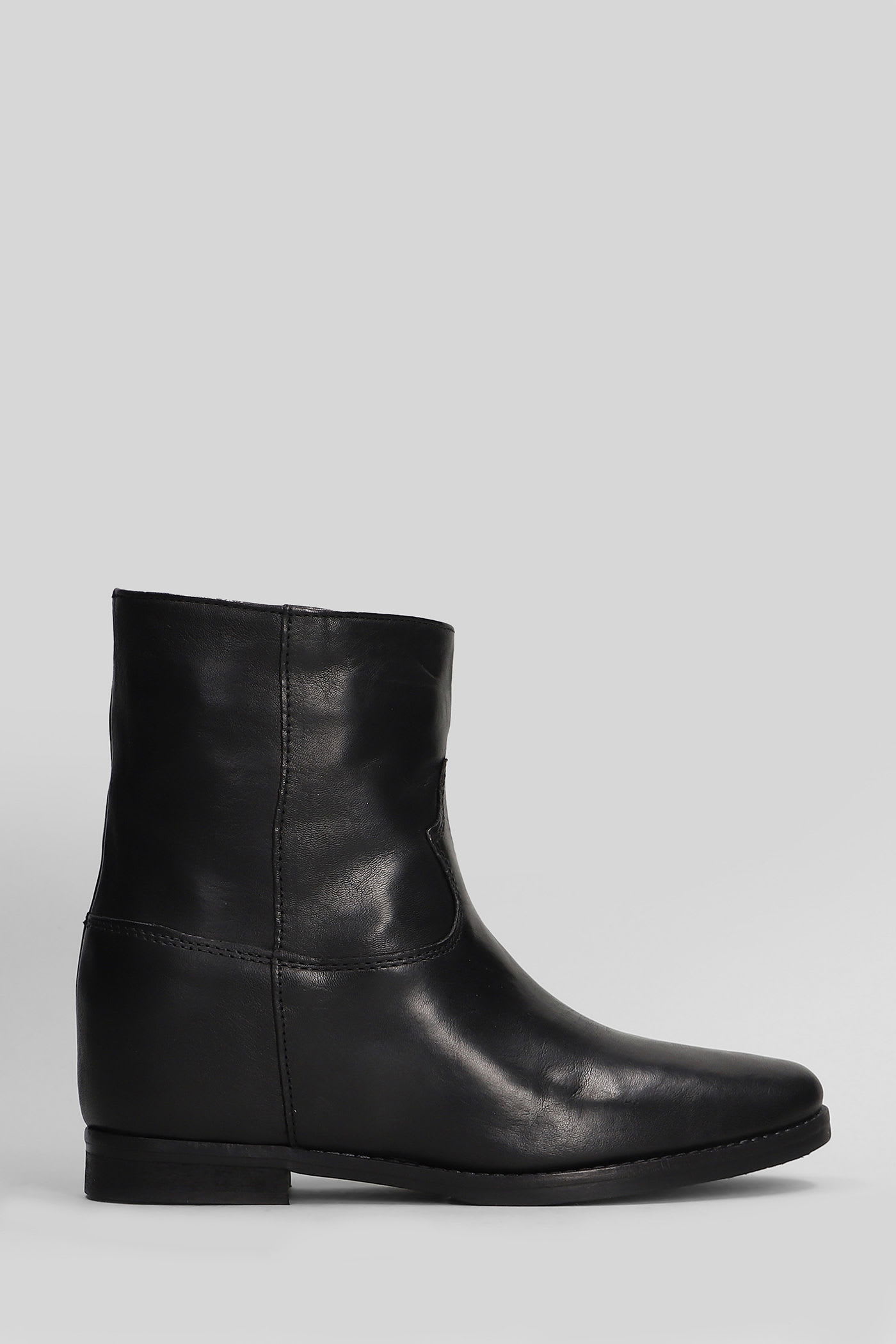 Julie Dee Ankle Boots Inside Wedge In Black Leather