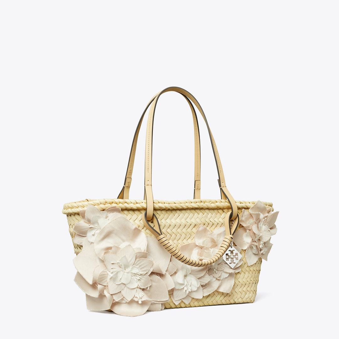 Tory Burch Small Straw Embellished Tote