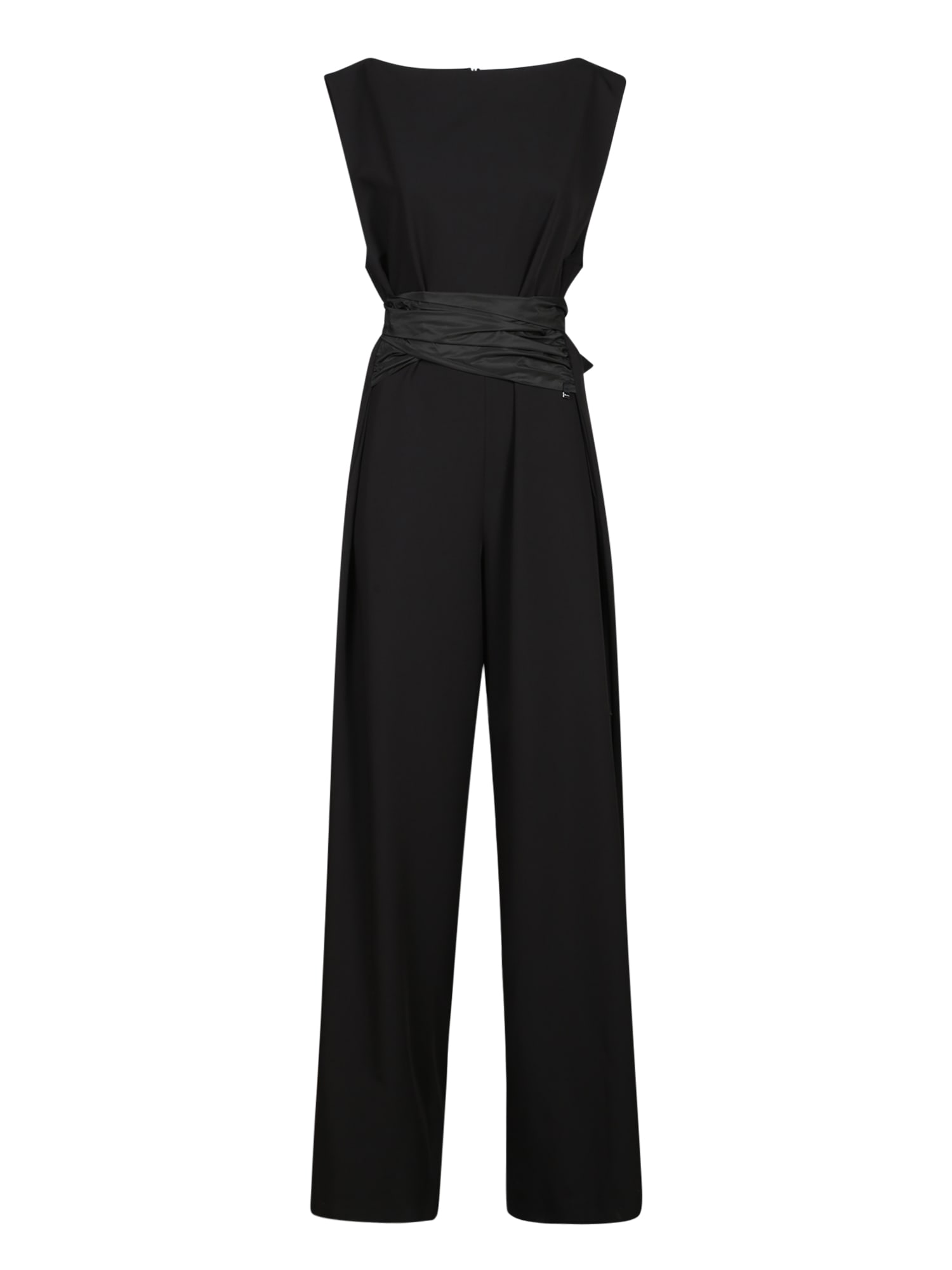 Herno Black Viscose Gabardine Jumpsuit