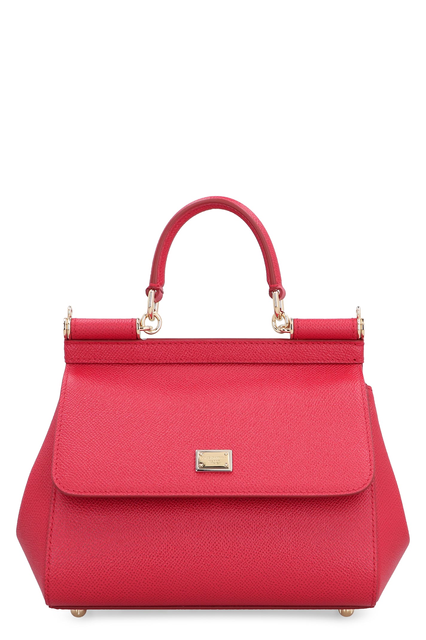 Dolce & Gabbana Sicily Media Leather Handbag