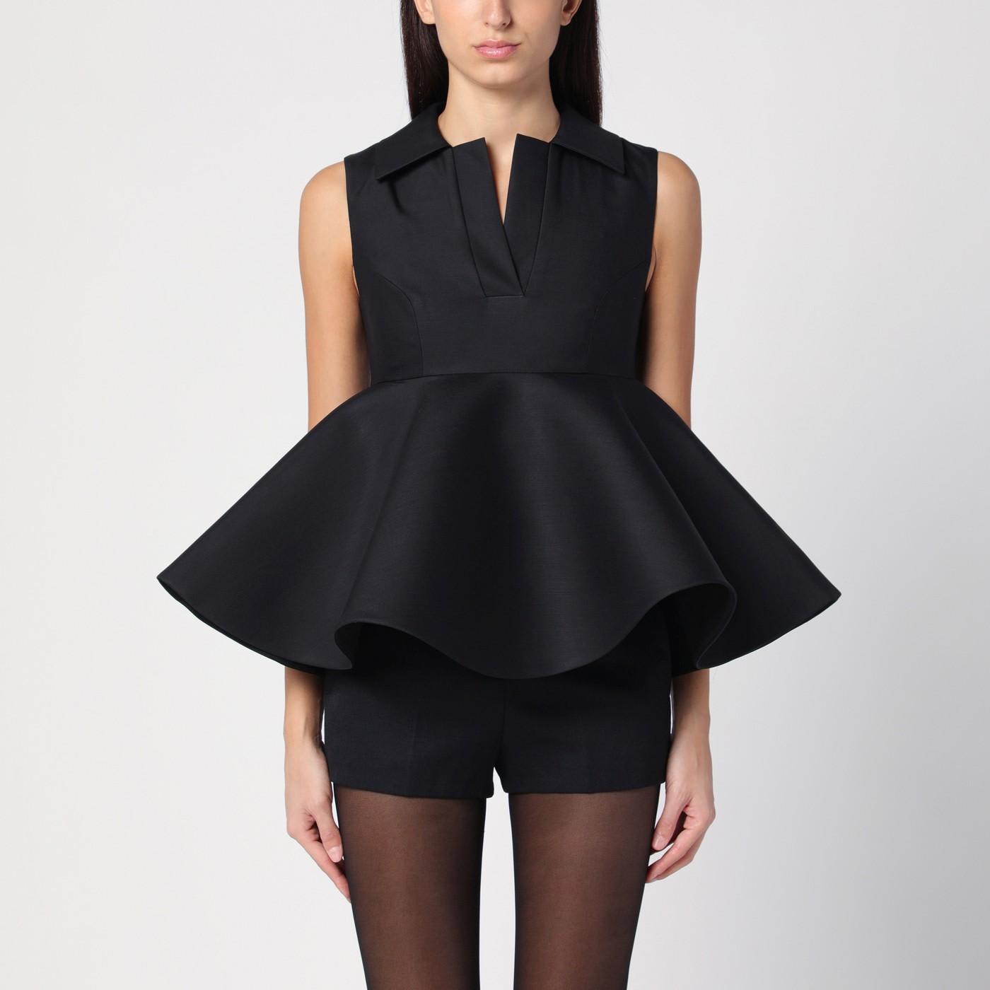 Jacquemus Black Wool And Silk Spalla Top