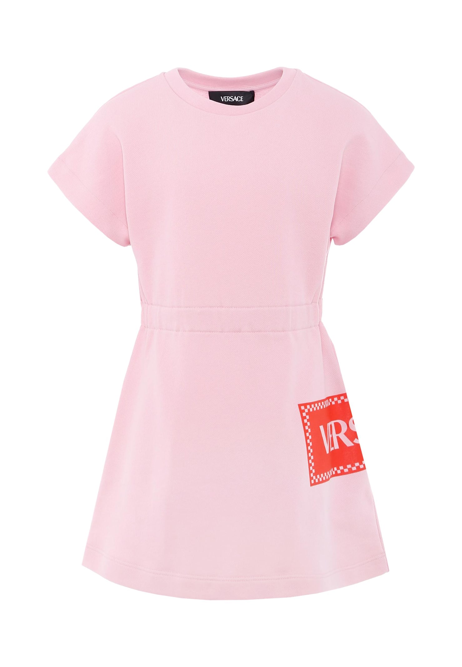 Versace Pink Dress With 90 Vintage Logo For Girl