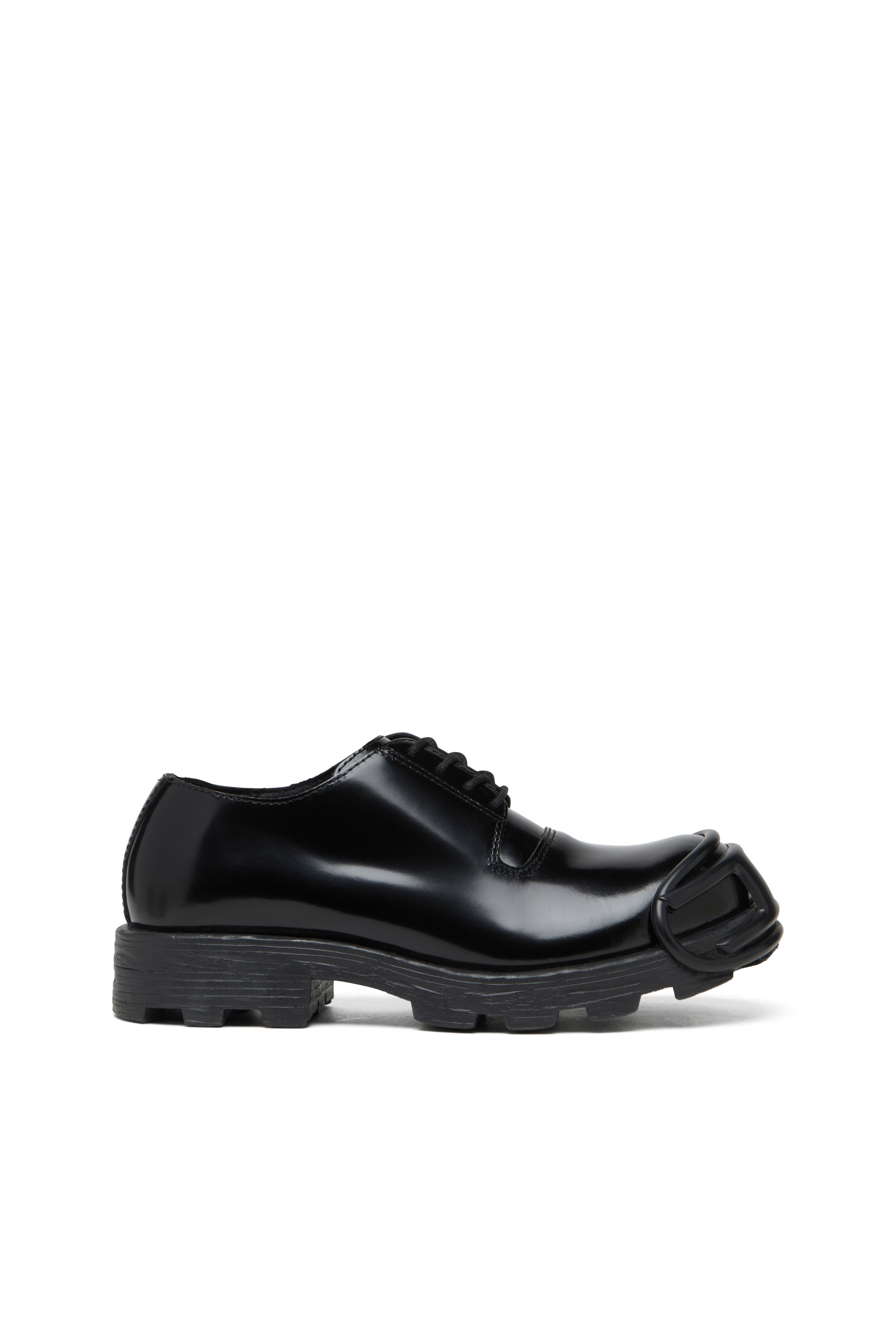 Diesel - D-Hammer-Leather lace-up shoes with oval D toe cap - Lace Ups and Clogs - Man - Black