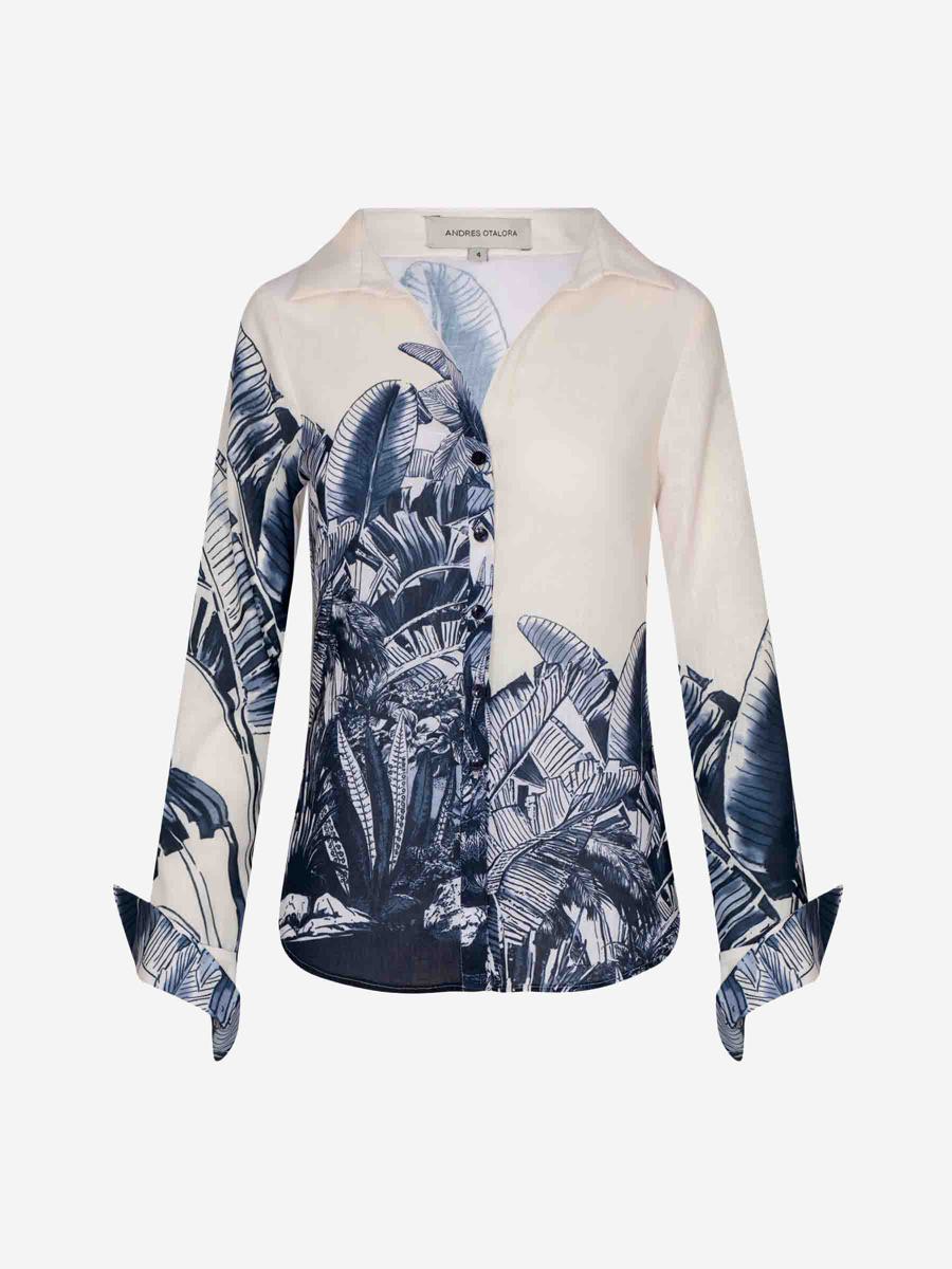 Andres Otalora Printed Linen Blouse