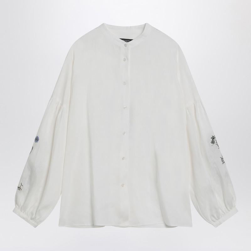 Weekend Max Mara Ecru Mandarin-Collar Shirt In