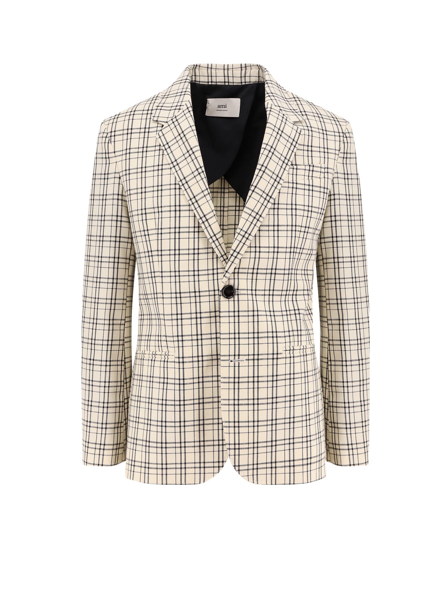 Ami Alexandre Mattiussi Virgin Wool Blazer With Madras Motif
