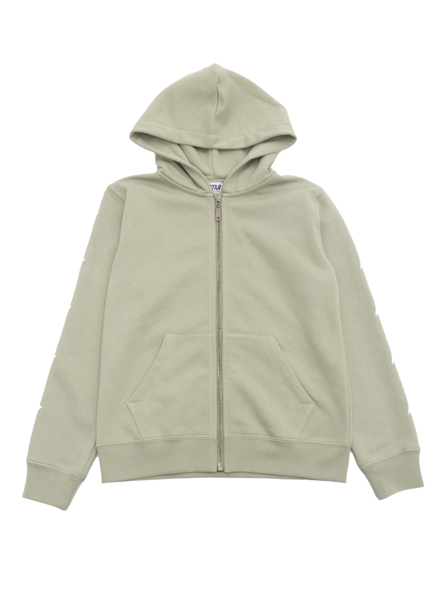 Golden Goose Star/ Girls Zipped Sweatshirt Hoodie/ Kangaroo Pocket/ Glitter Multistar Printed