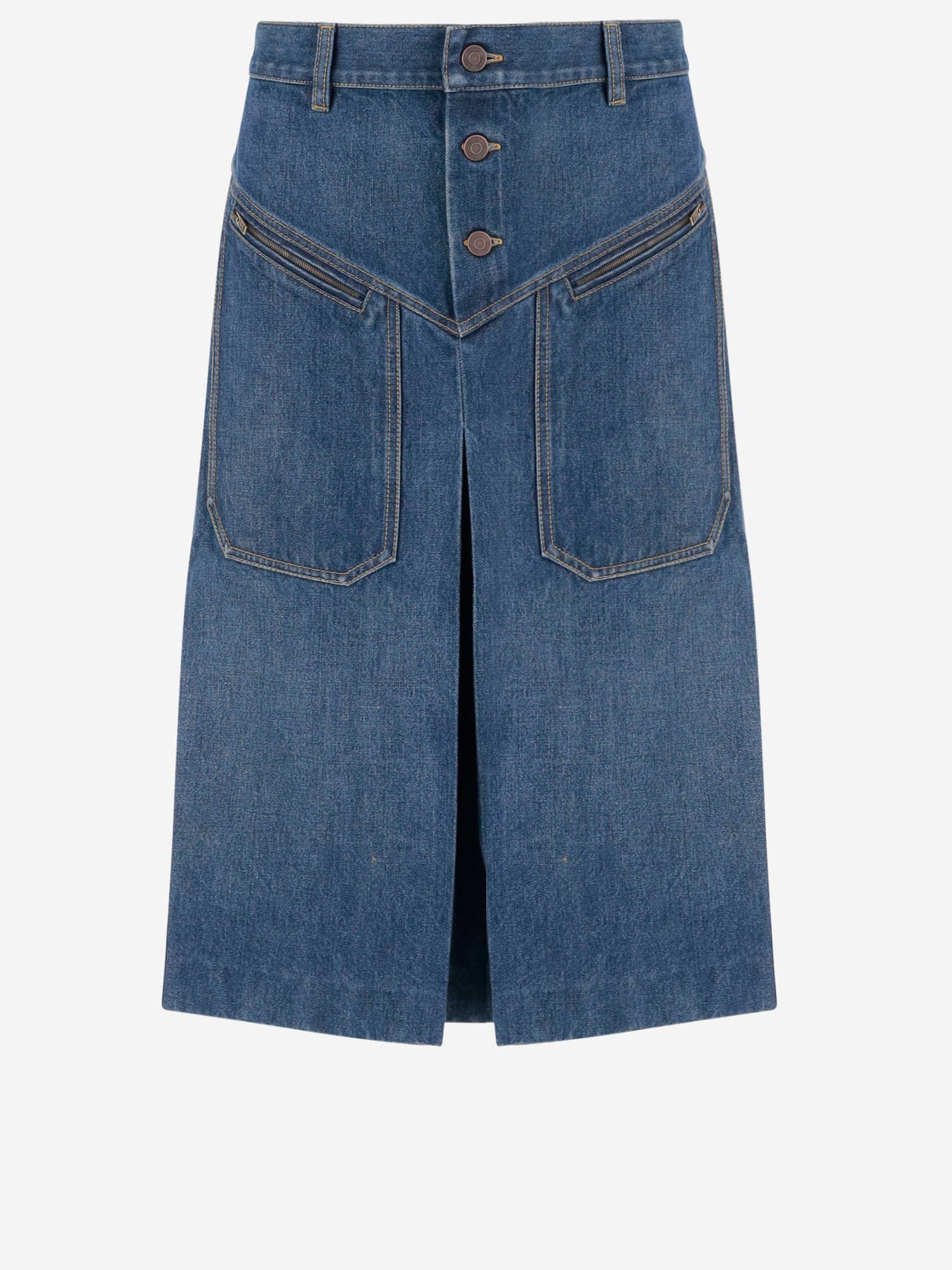 Chloé Knee-length Skirt In Cotton Denim