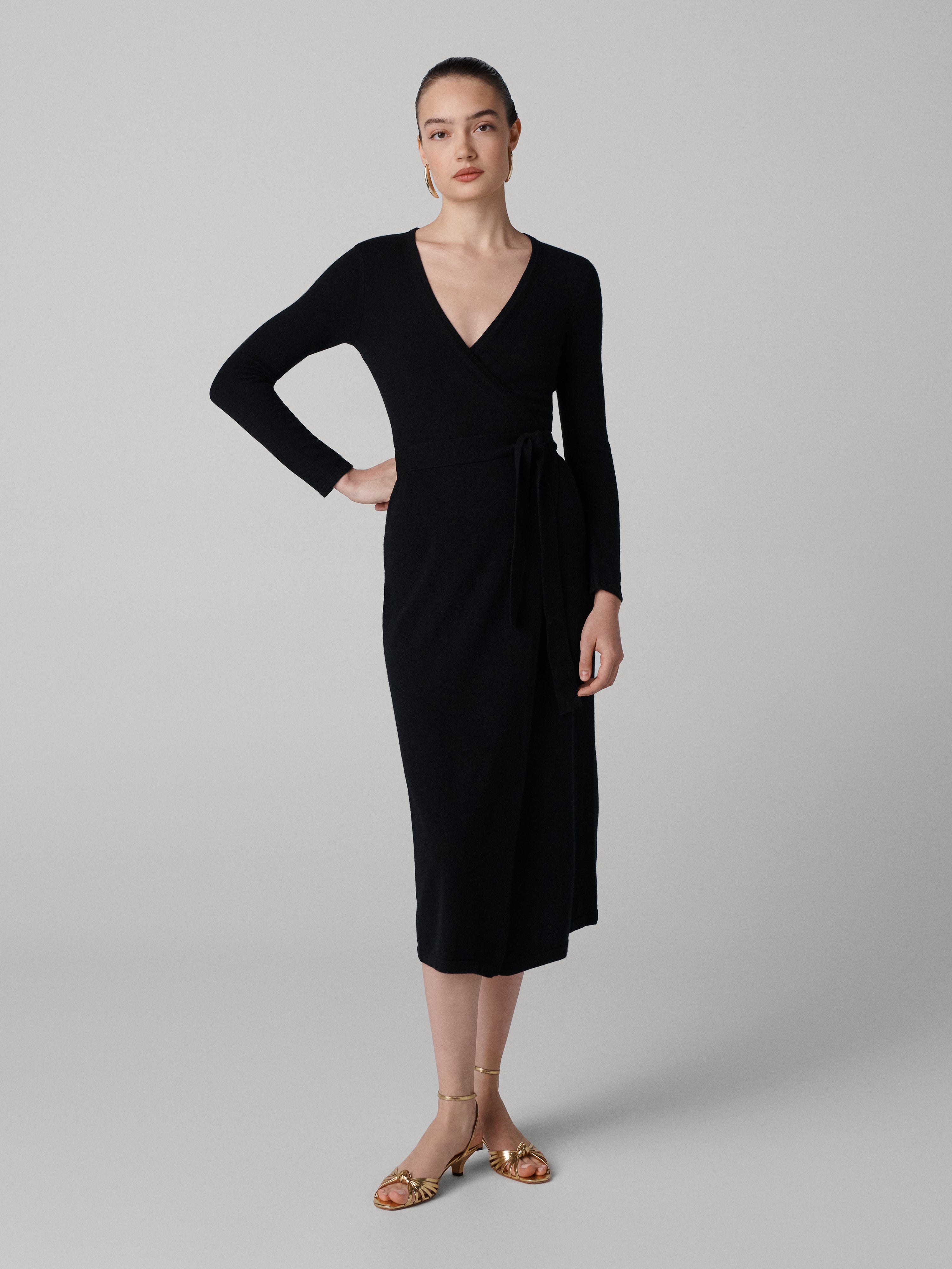 Astrid Wool-Cashmere Wrap Dress