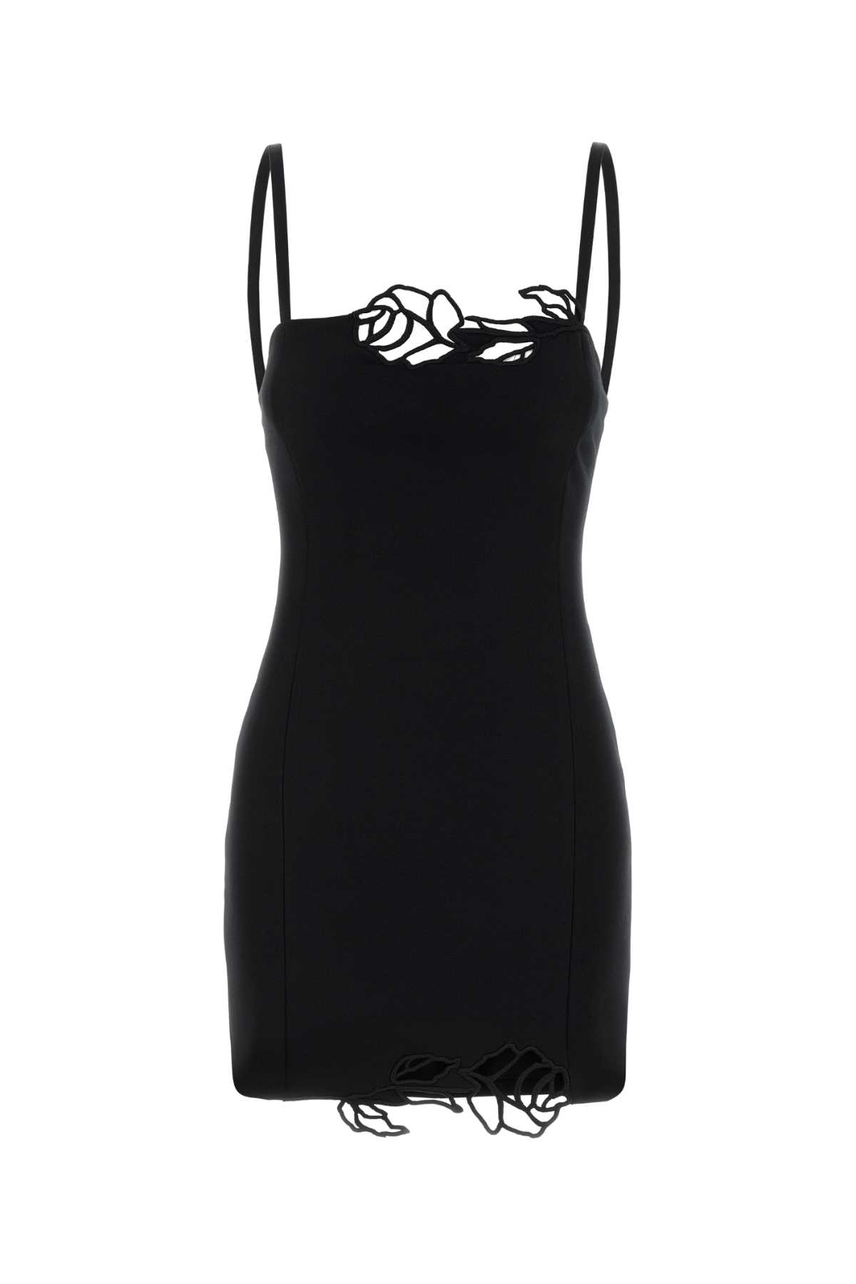 Blumarine Black Stretch Crepe Mini Dress