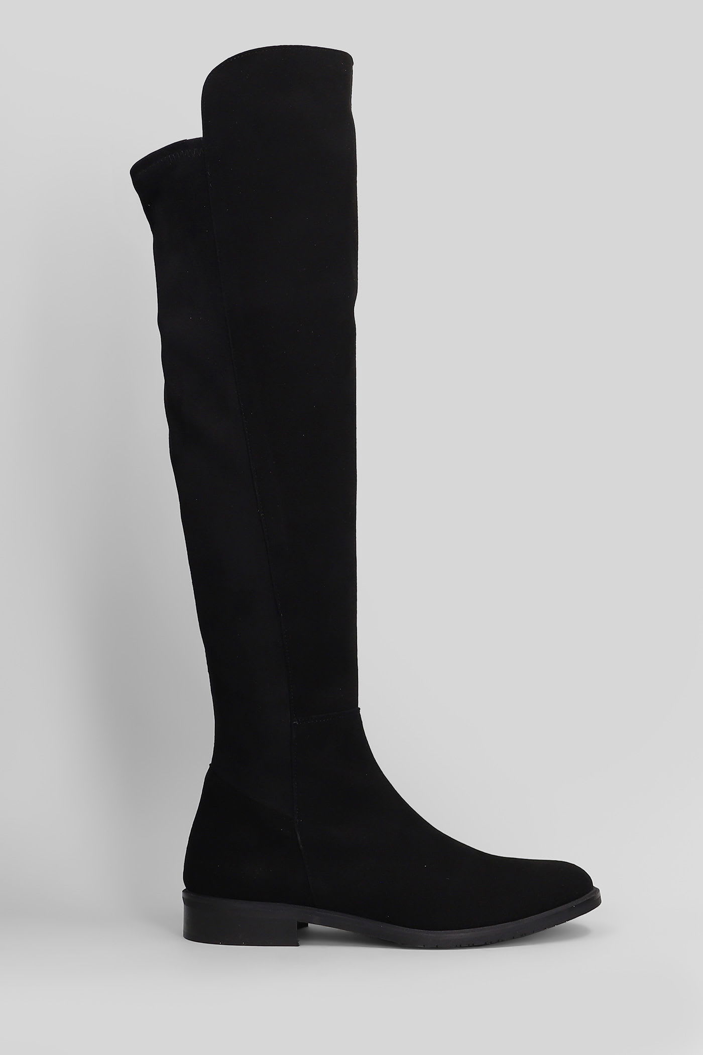 Julie Dee Low Heels Boots In Black Suede