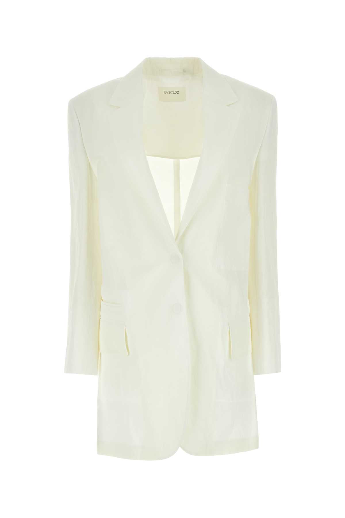 SportMax White Cotton Blend Edmea Blazer