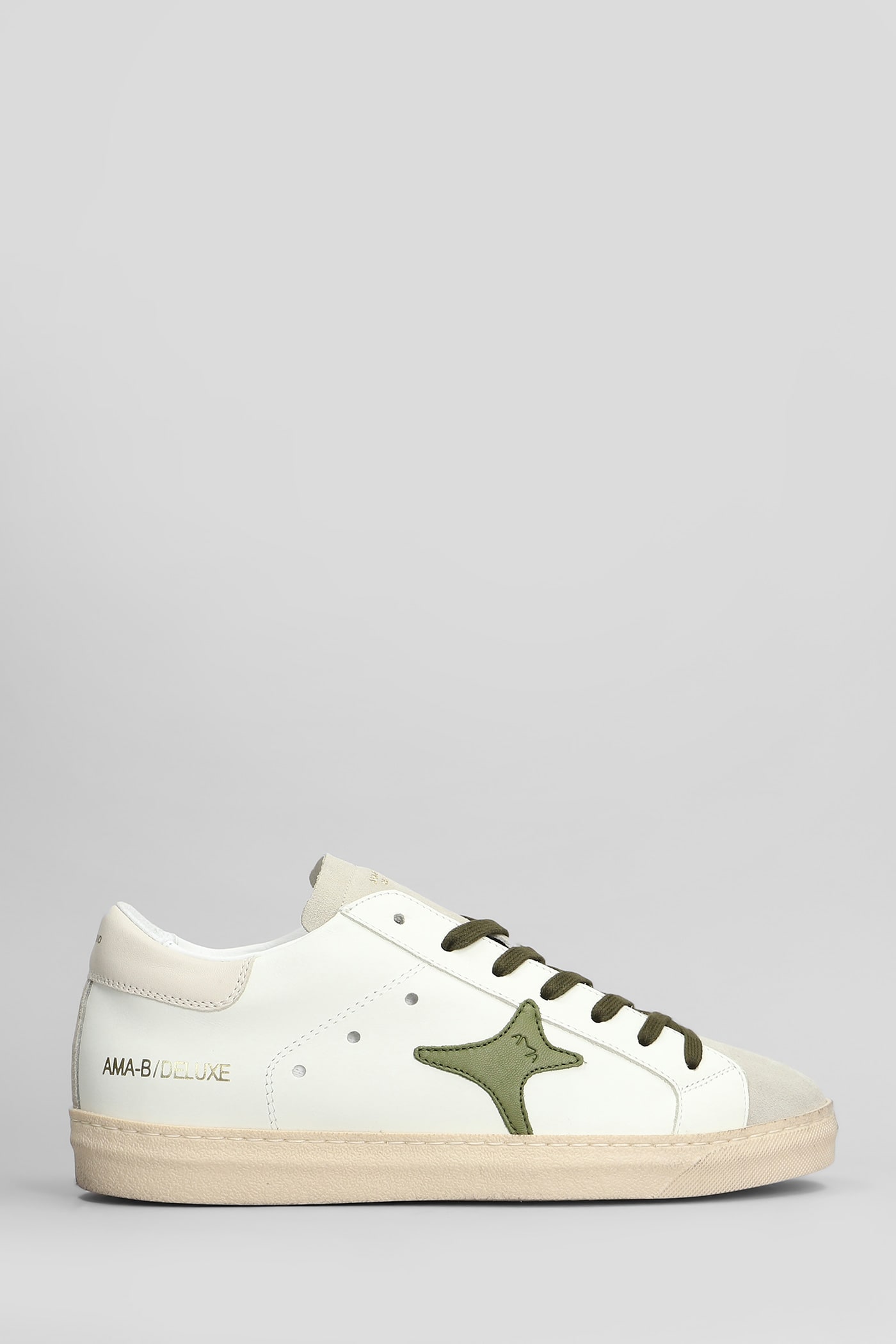 AMA-BRAND Sneakers In White Suede And Leather