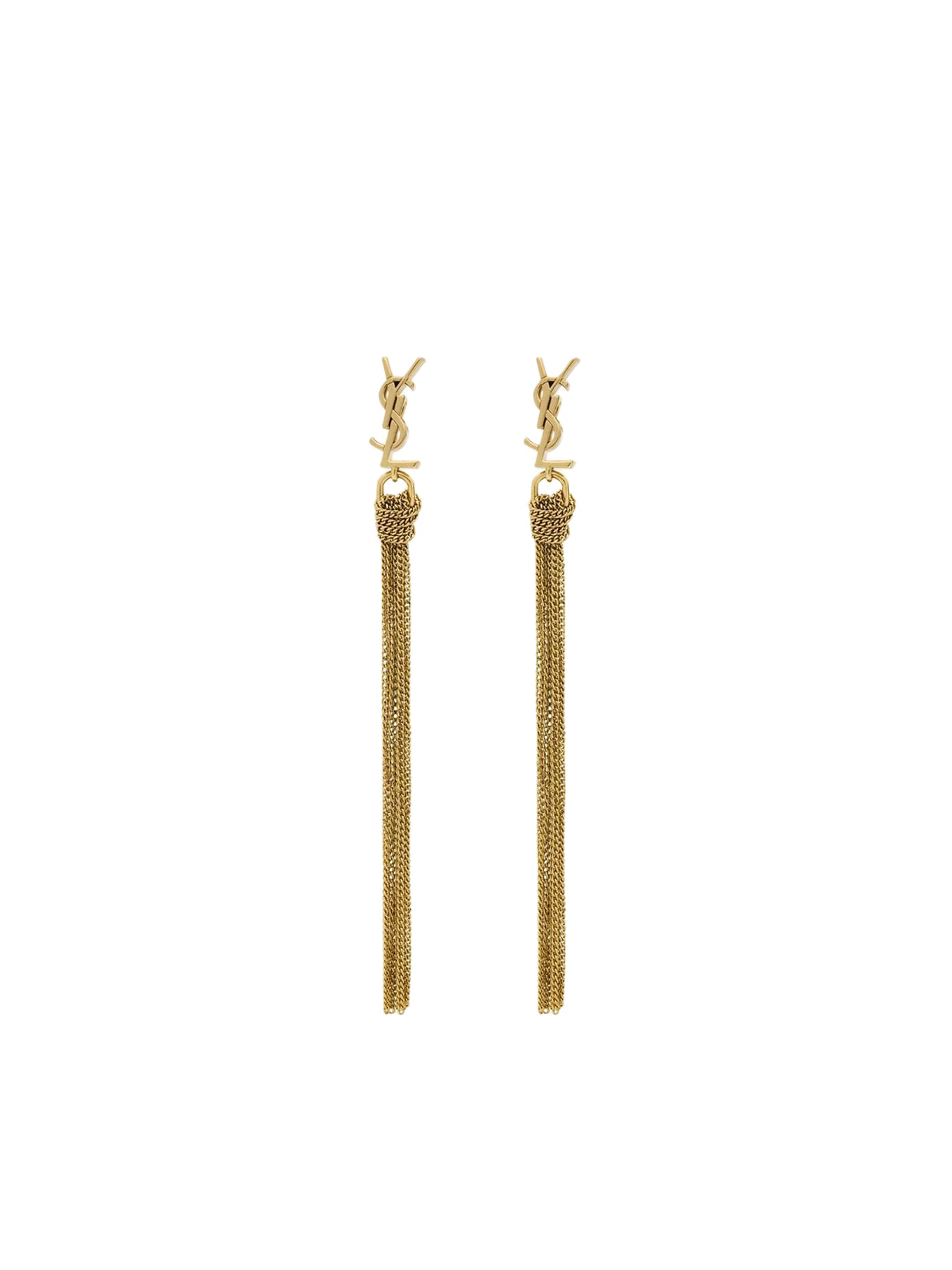 Saint Laurent Bo Pompons Chaines Earyngs