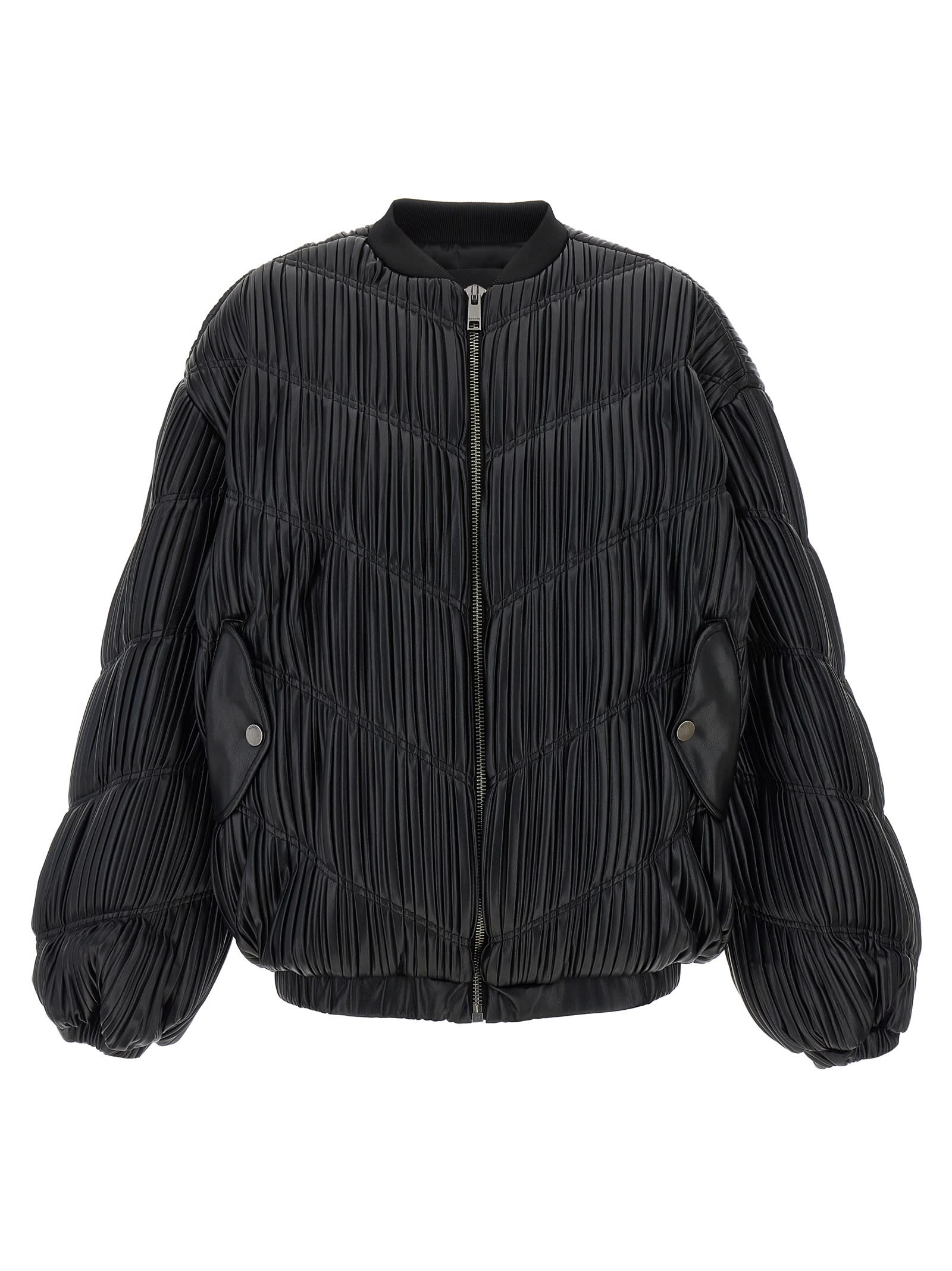 Rotate by Birger Christensen Pleated Bomber Jacket