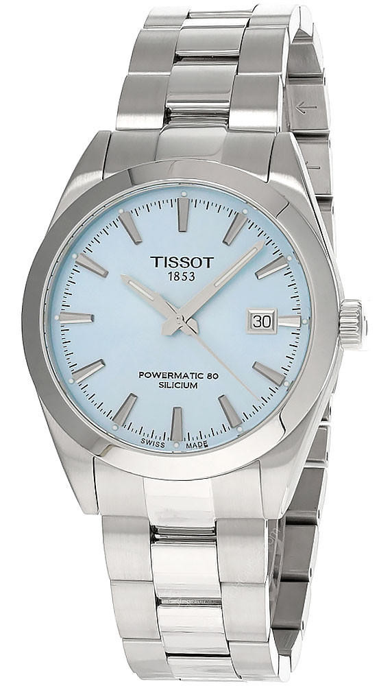 TISSOT Gentleman Powermatic 80 40MM SS Ice BLU Dial Men's Watch T127.407.11.351.00 / T1274071135100