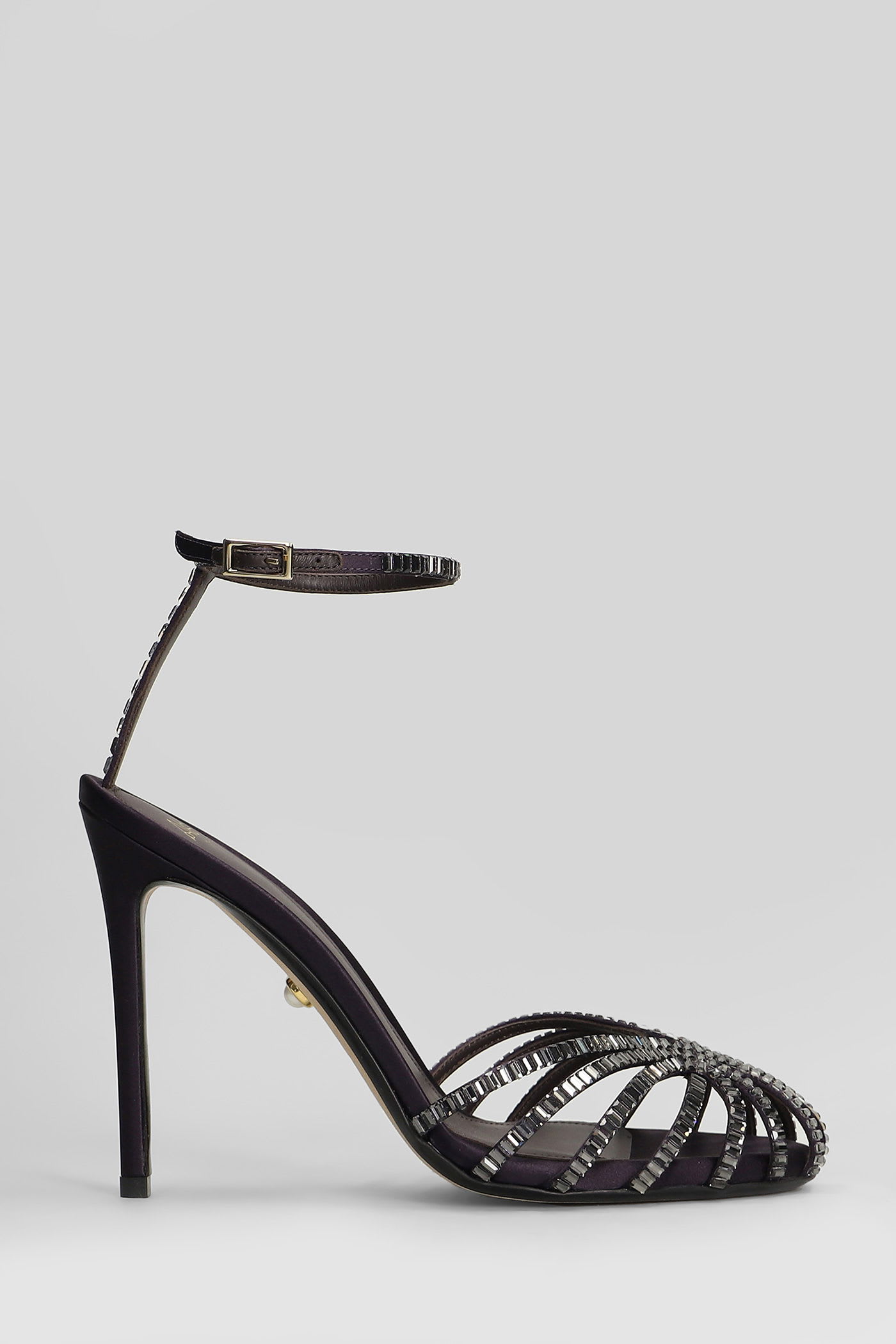 Alevì Penelope 110 Sandals In Viola Satin