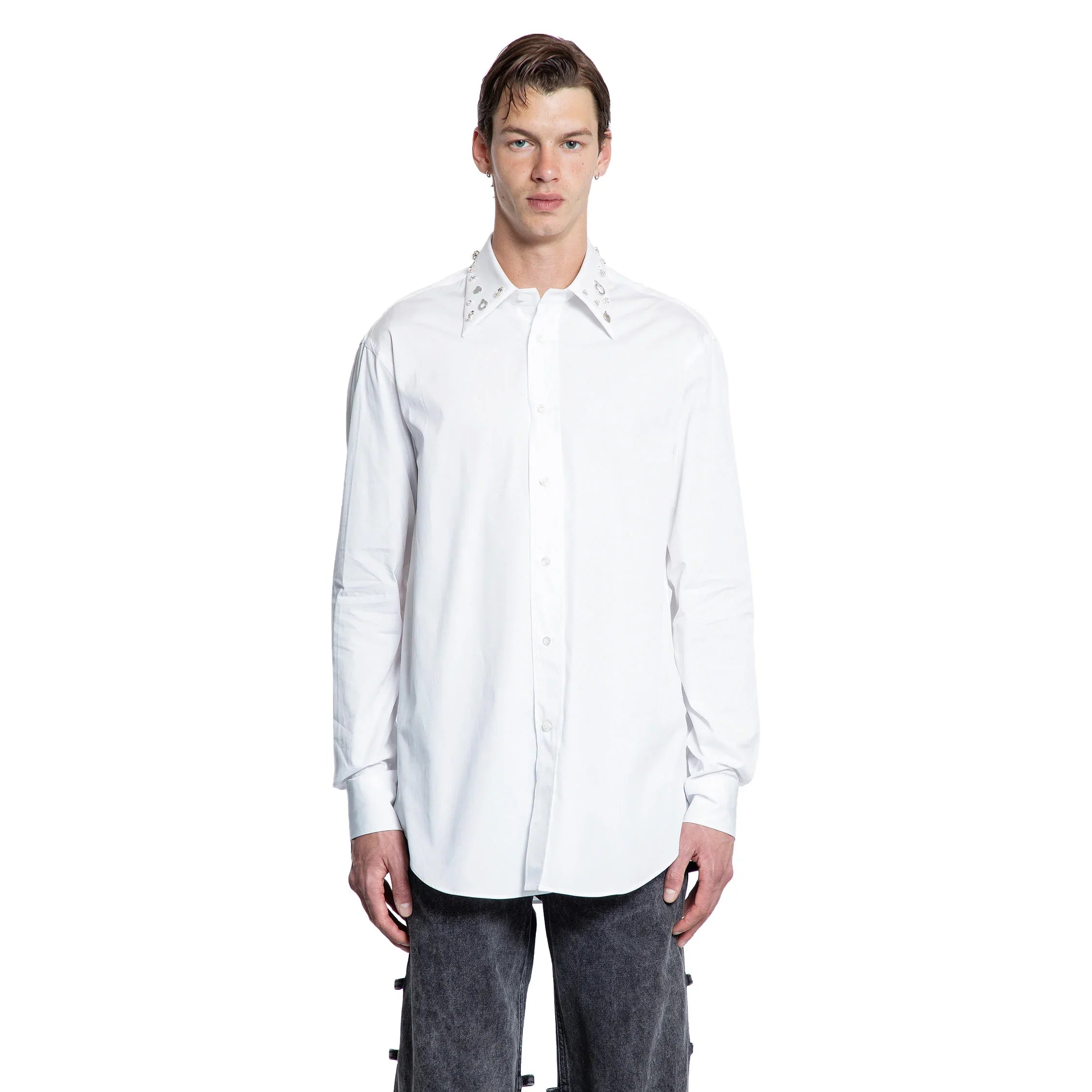 Crystal Embroidery Cotton Poplin Shirt