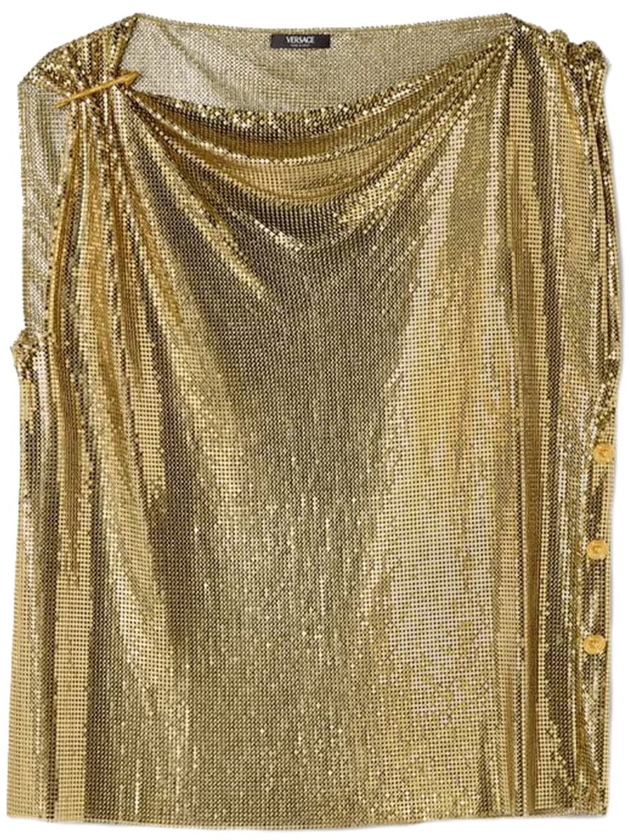 Versace Metallic Mesh Blouse Clothing