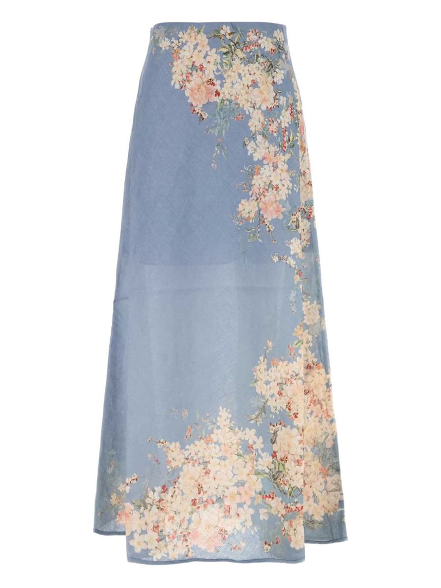 Zimmermann Cascadian Printed Long Skirt