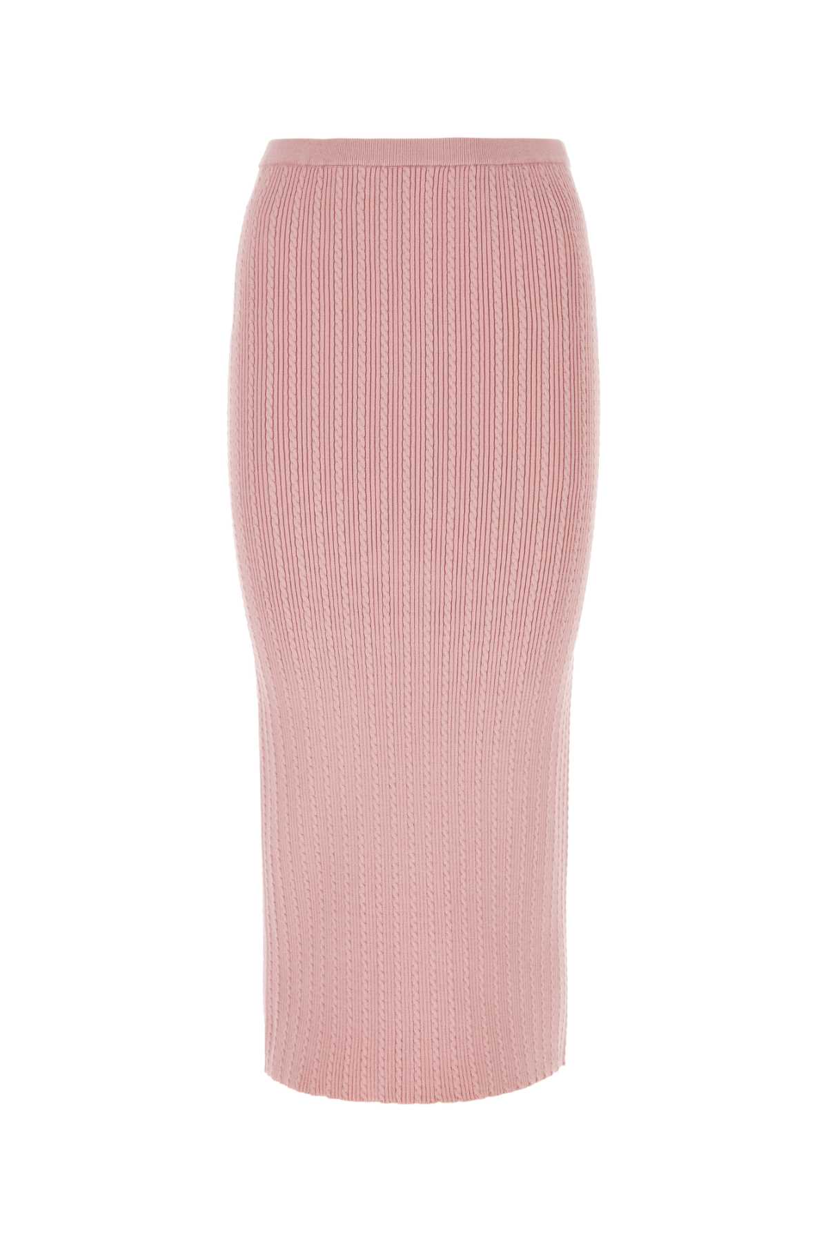 Alessandra Rich Pink Stretch Cotton Blend Skirt