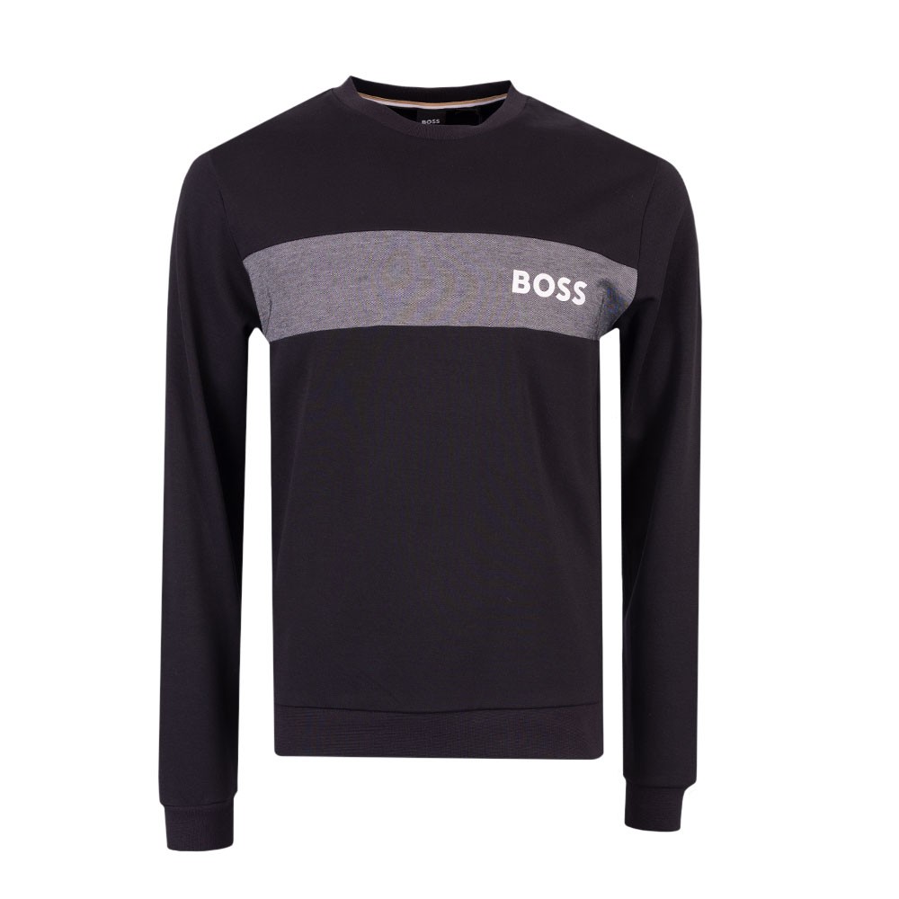 Metallic Logo Stripe Crew Sweatshirt