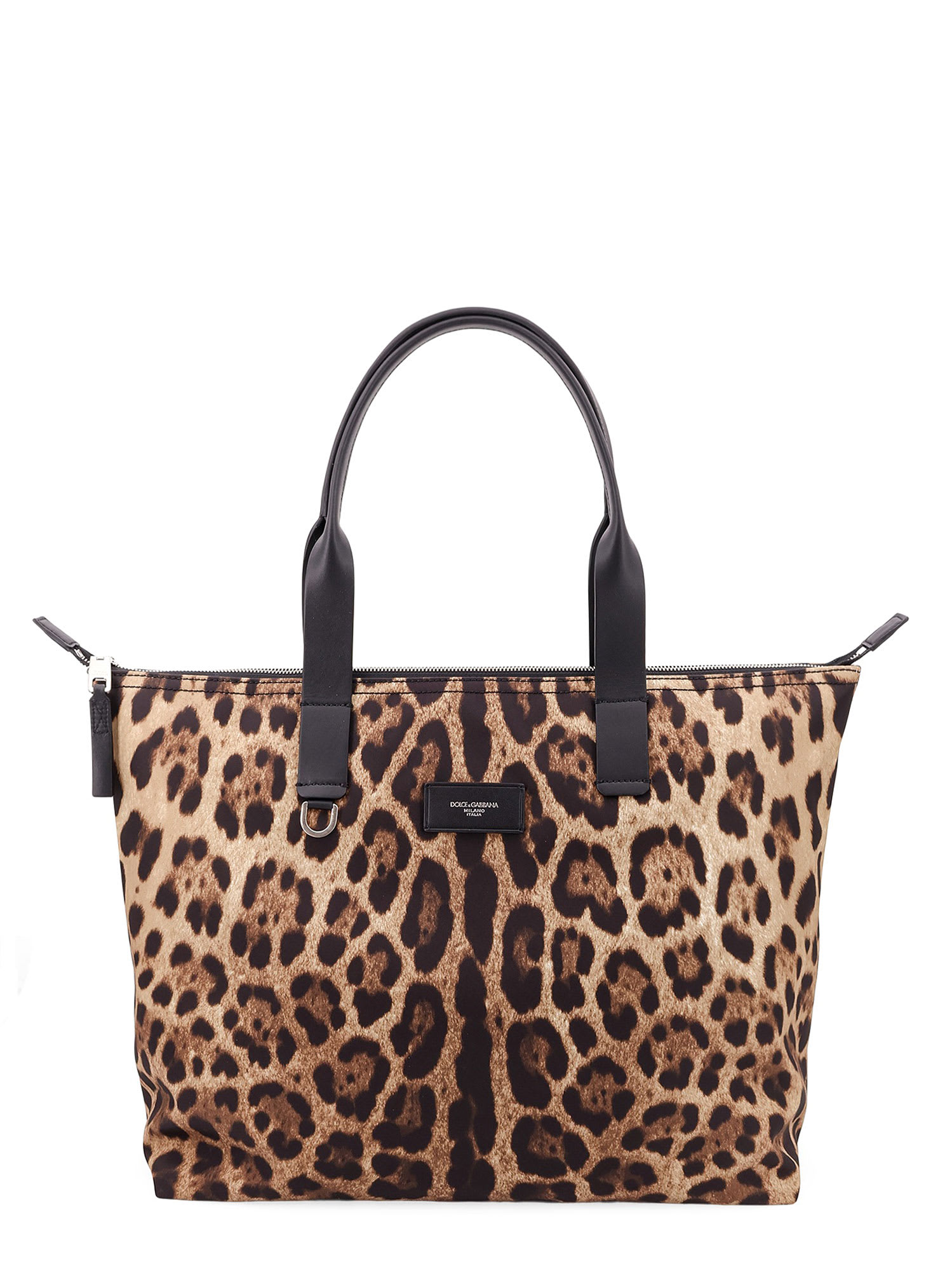 Dolce & Gabbana Nylon Shoulder Bag With Animalier Print