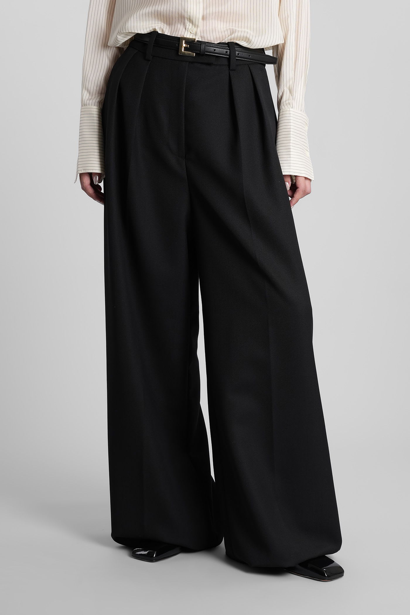 Anine Bing Lou Pants In Black Polyester